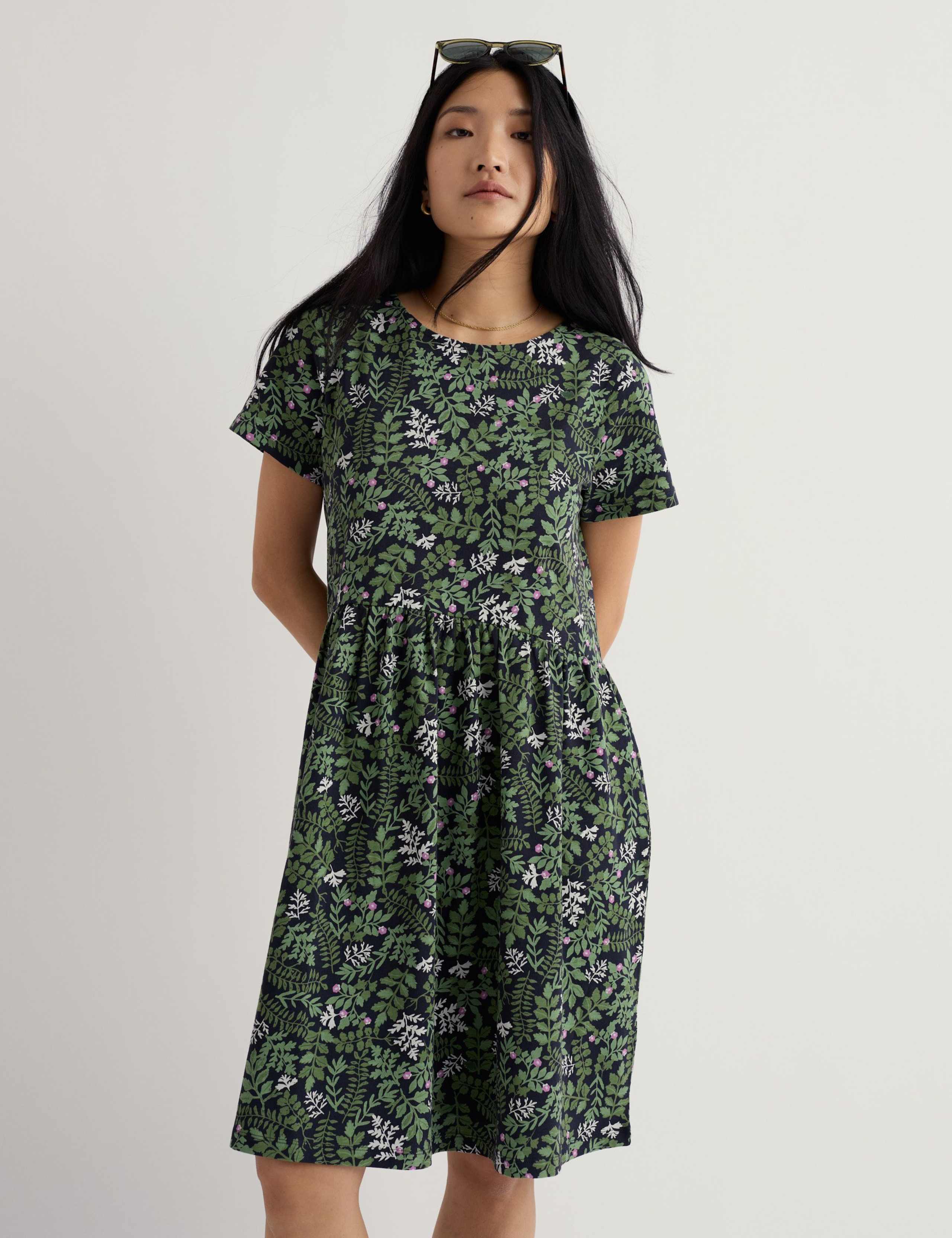 Pure Cotton Floral Mini Waisted Dress 1 of 5