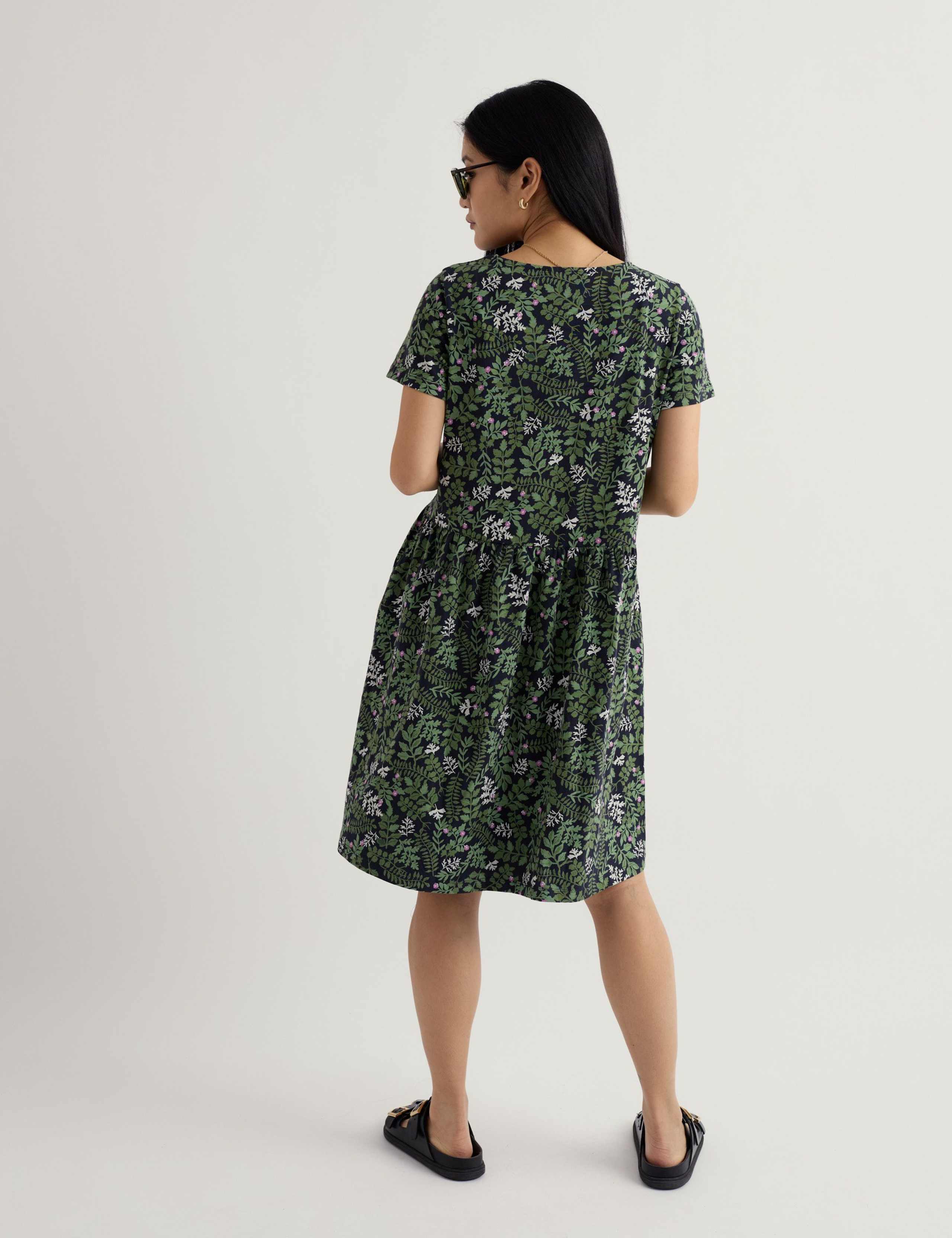 Pure Cotton Floral Mini Waisted Dress 4 of 5