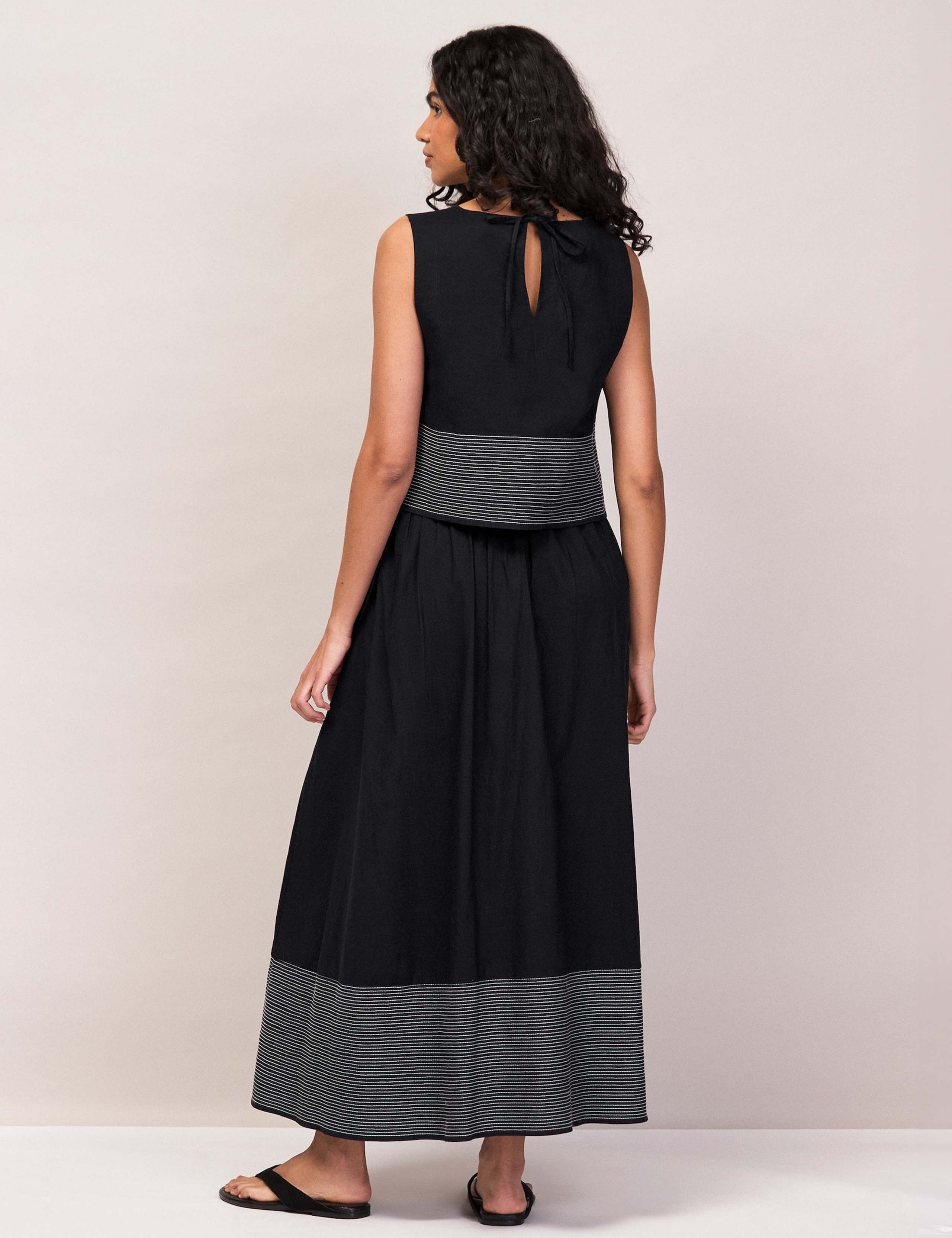 Pure Cotton Contrast Stitch Maxi Skirt 3 of 4
