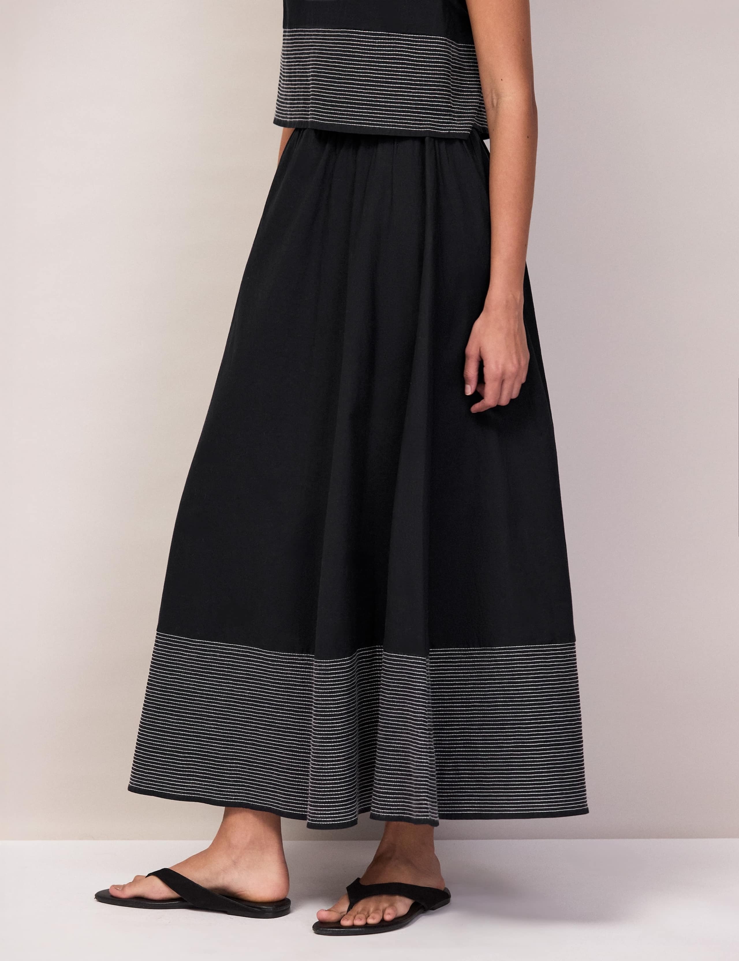 Pure Cotton Contrast Stitch Maxi Skirt 4 of 4