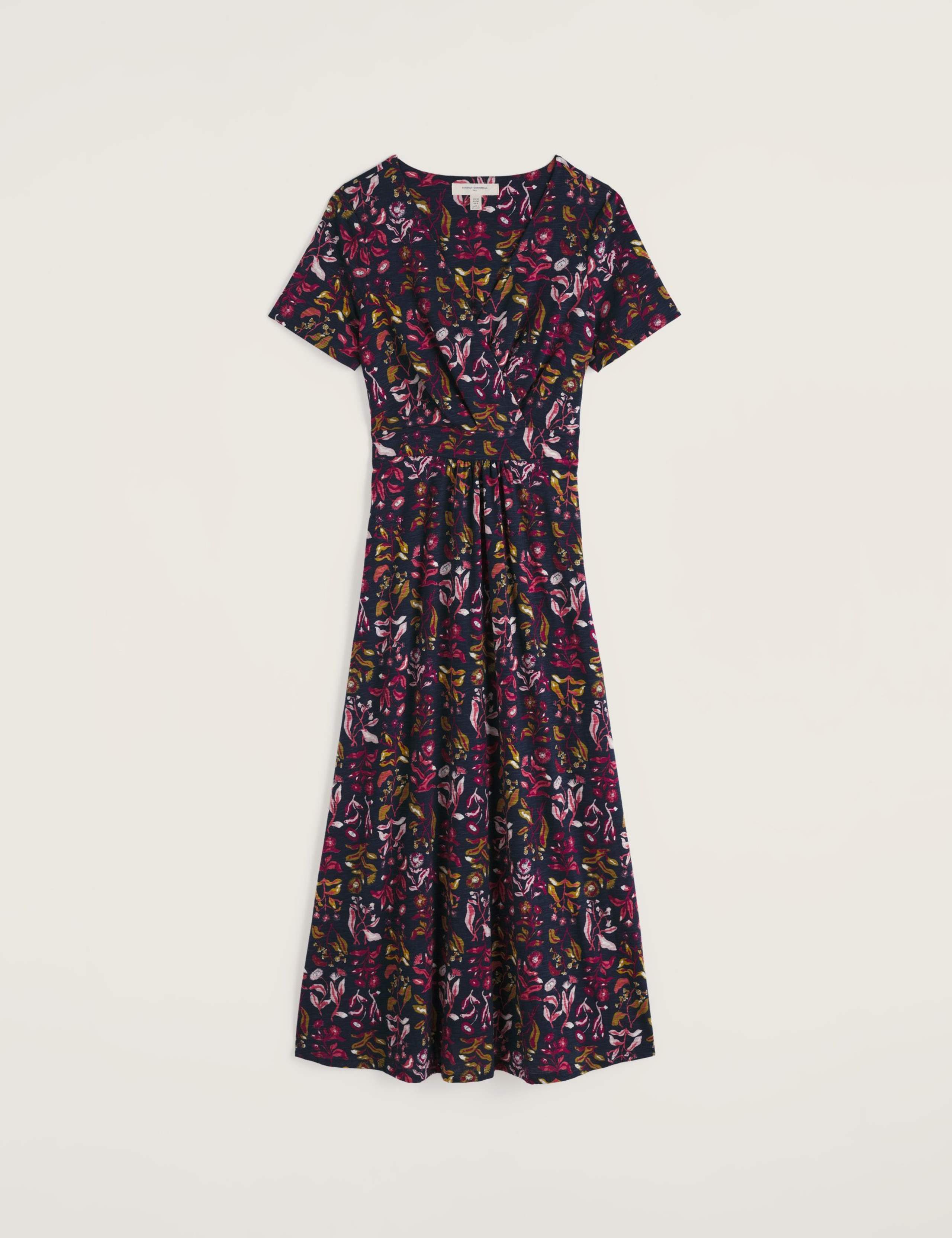 Pure Cotton Floral V-Neck Midi Tea Dress 2 of 5