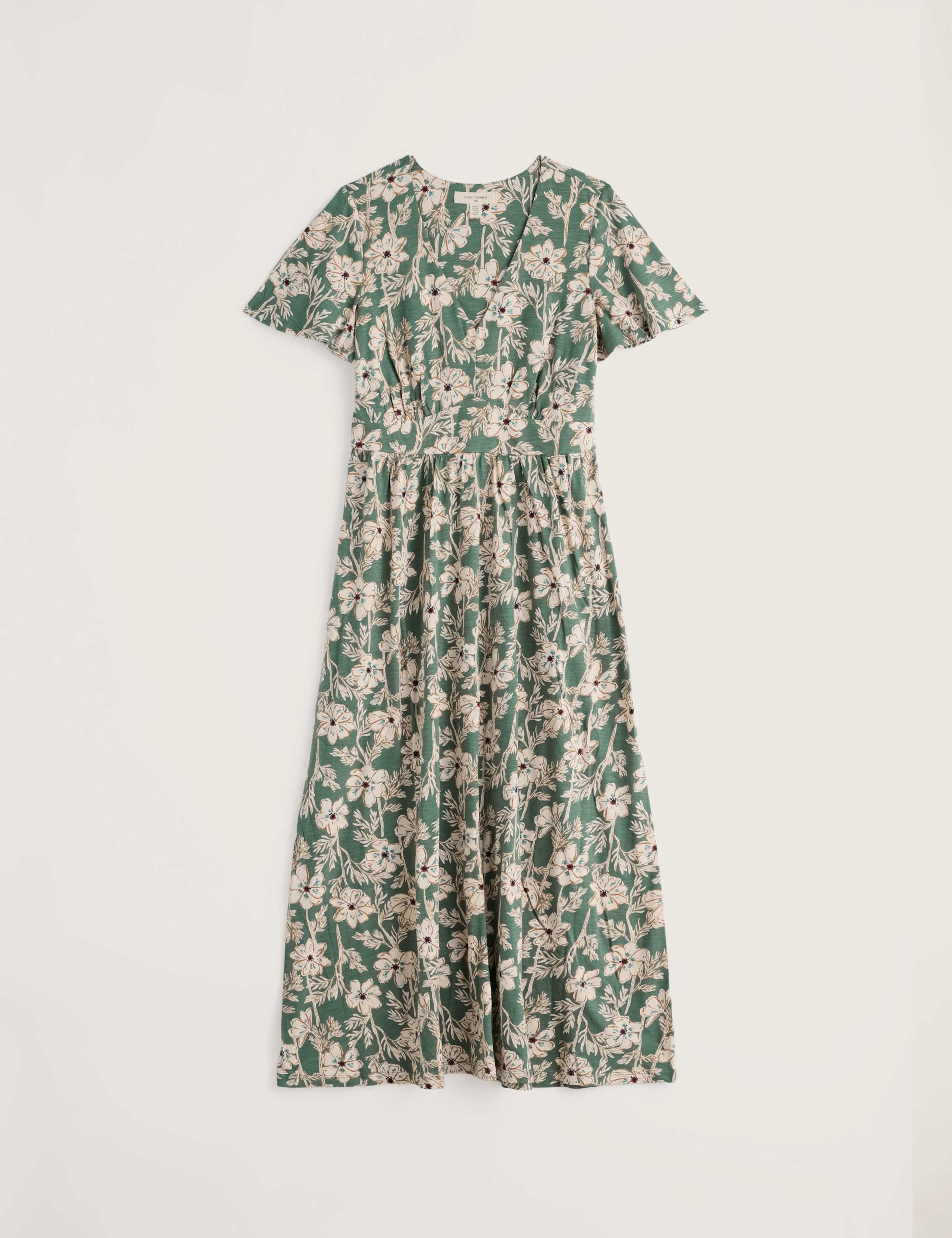Pure Cotton Jersey Floral V-Neck Maxi Dress 2 of 5