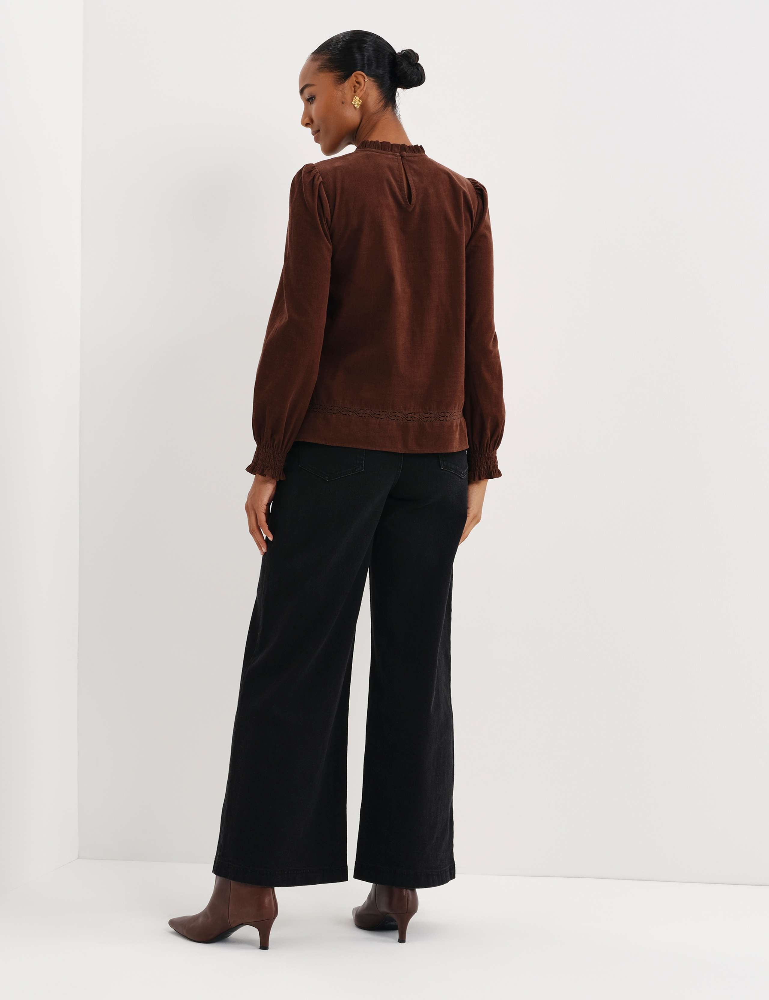 Cord High Neck Lace Detail Blouse 4 of 11