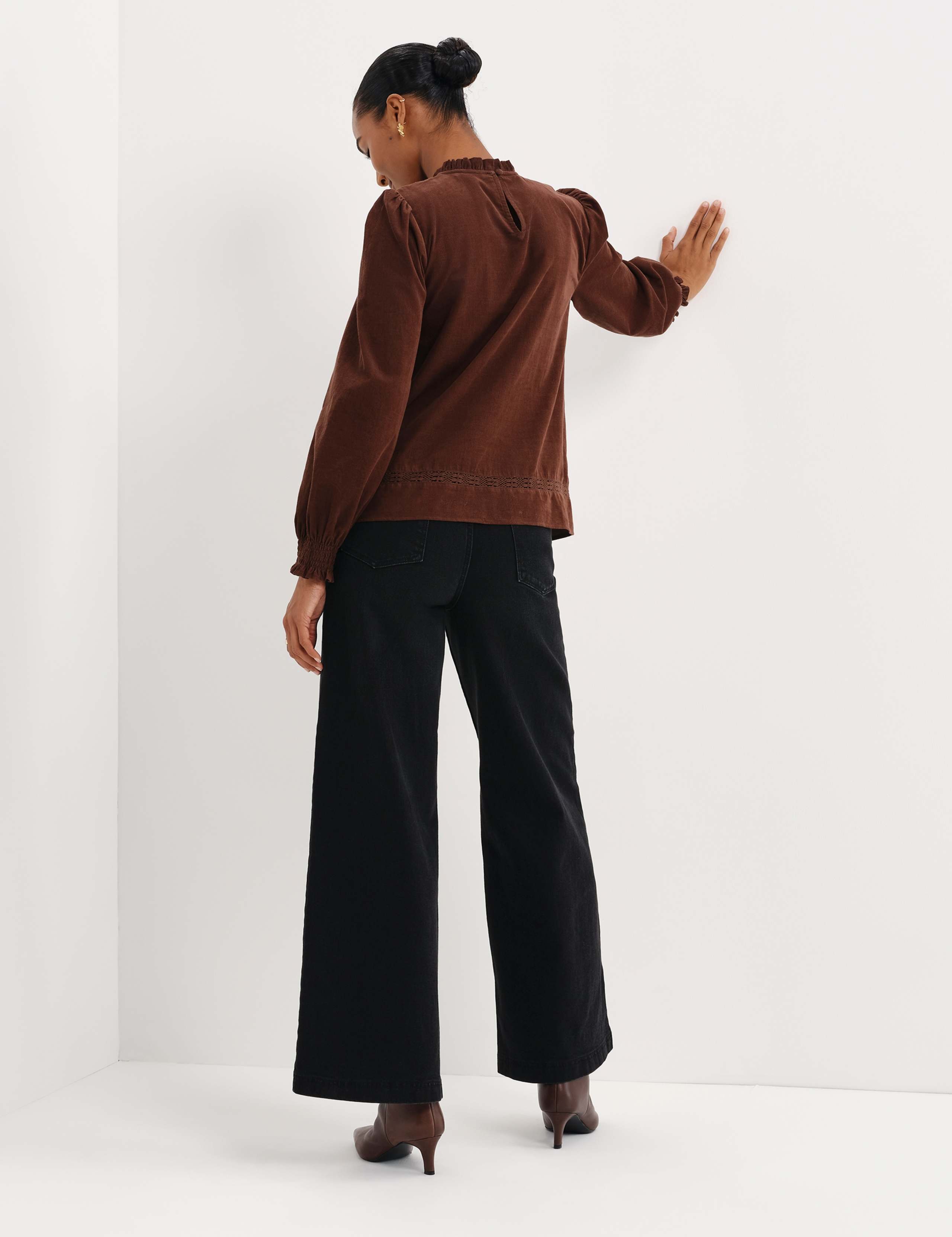Cord High Neck Lace Detail Blouse 6 of 11