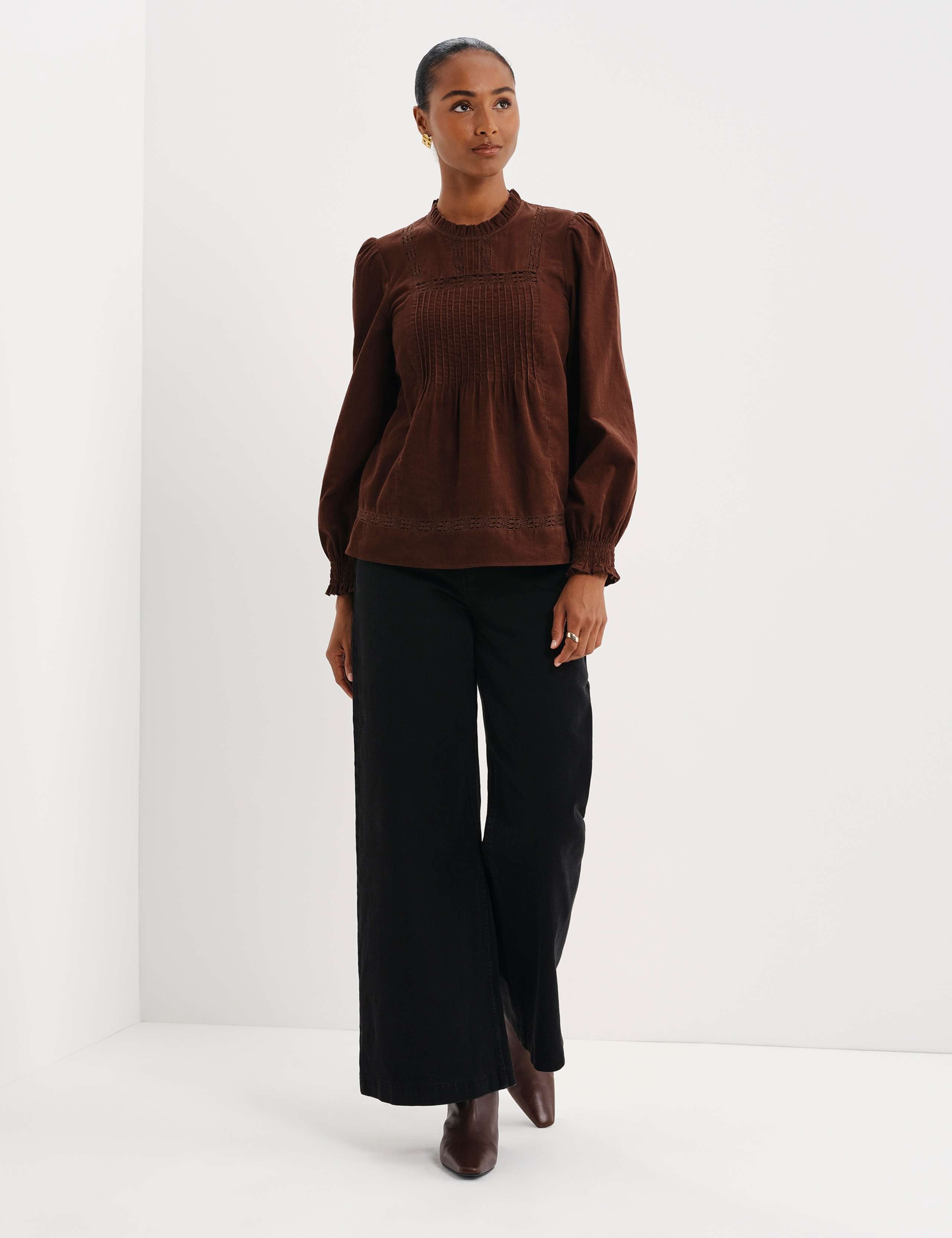 Cord High Neck Lace Detail Blouse 8 of 11