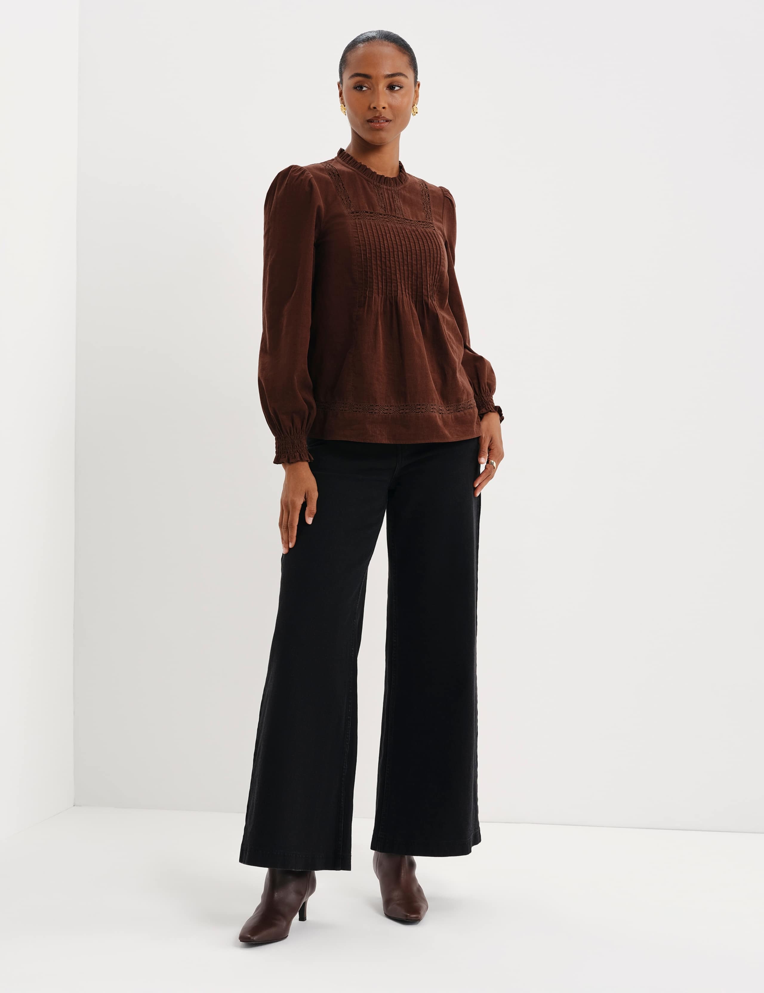 Cord High Neck Lace Detail Blouse 9 of 11