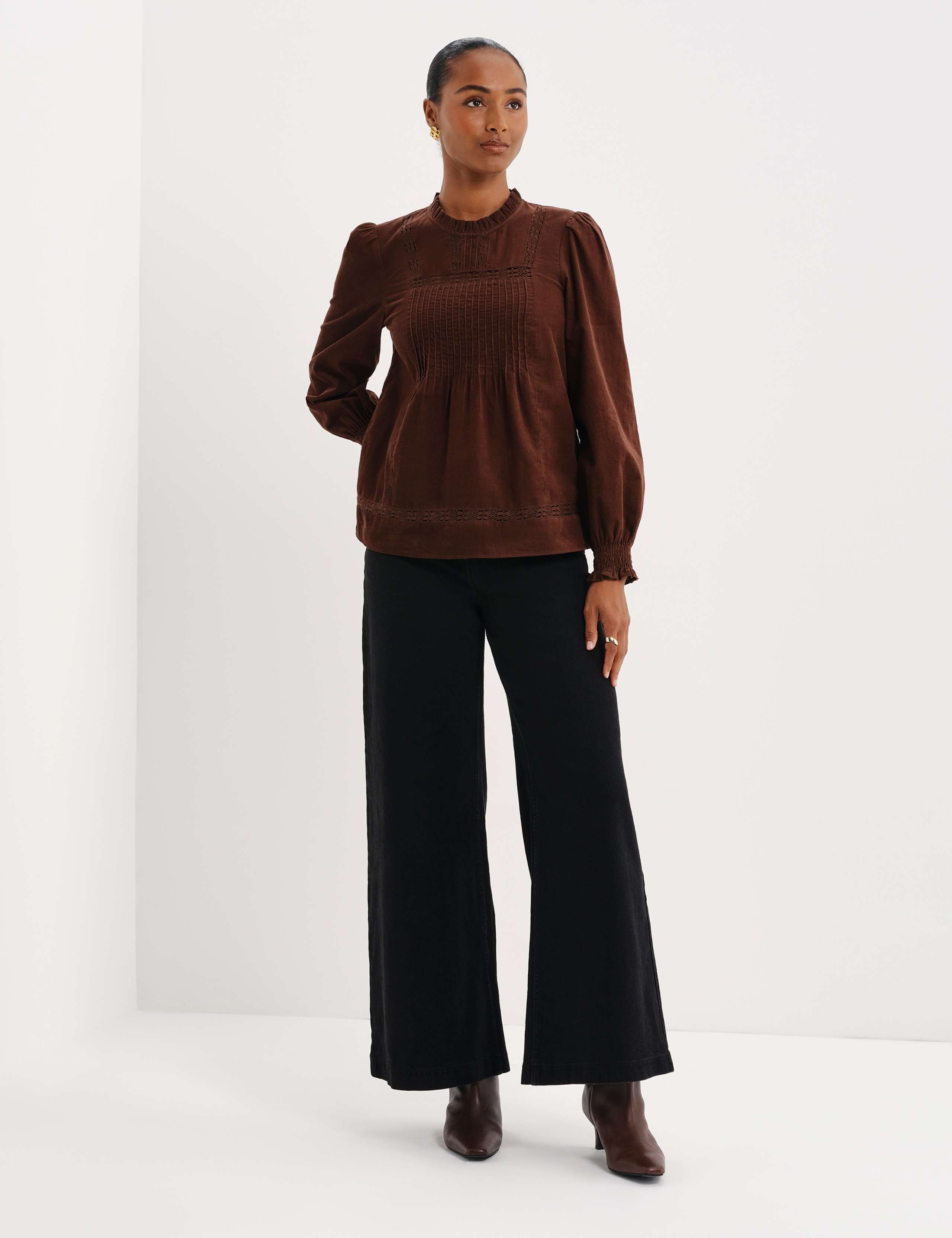 Cord High Neck Lace Detail Blouse 10 of 11