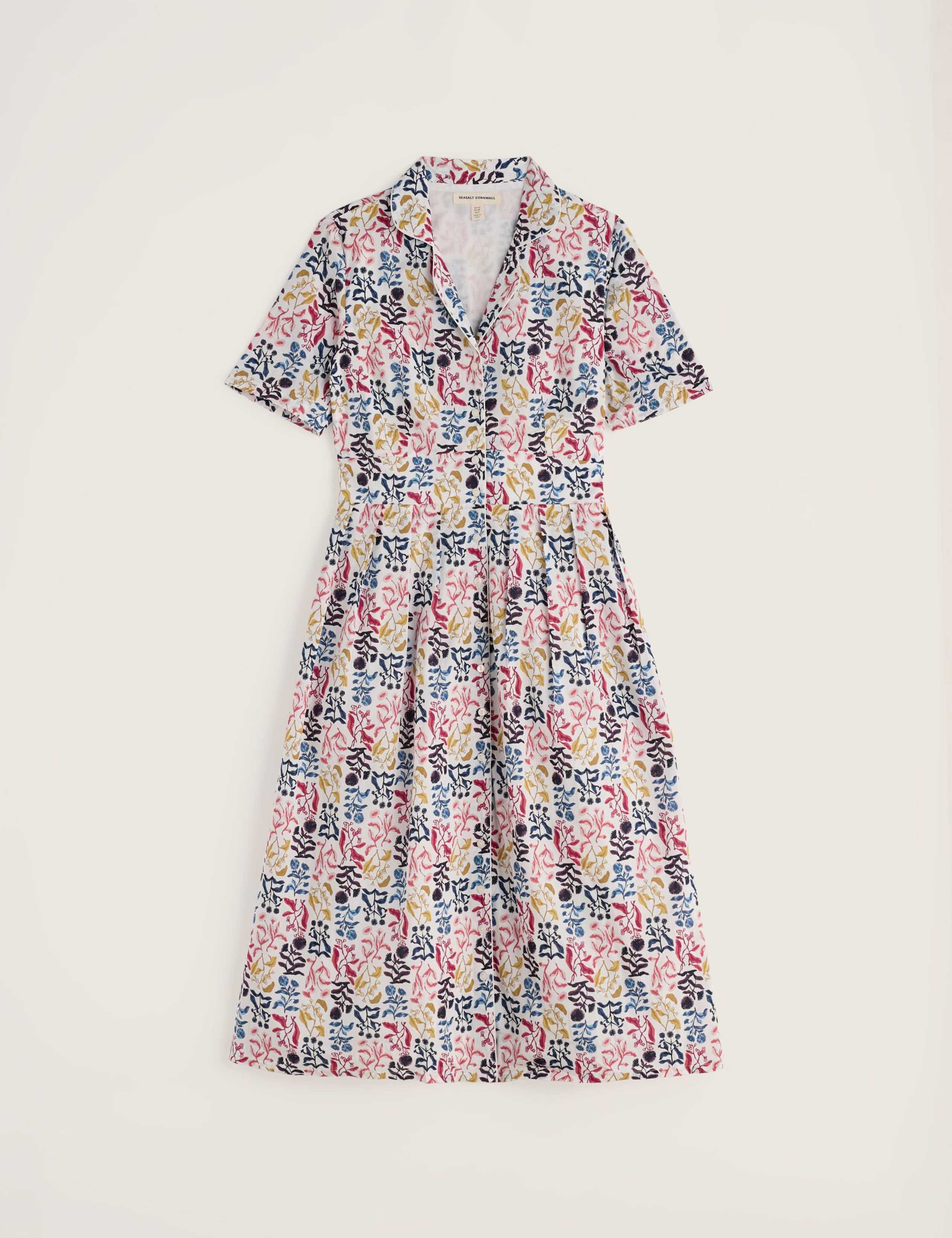 Pure Cotton Floral Midi Shirt Dress 2 of 5