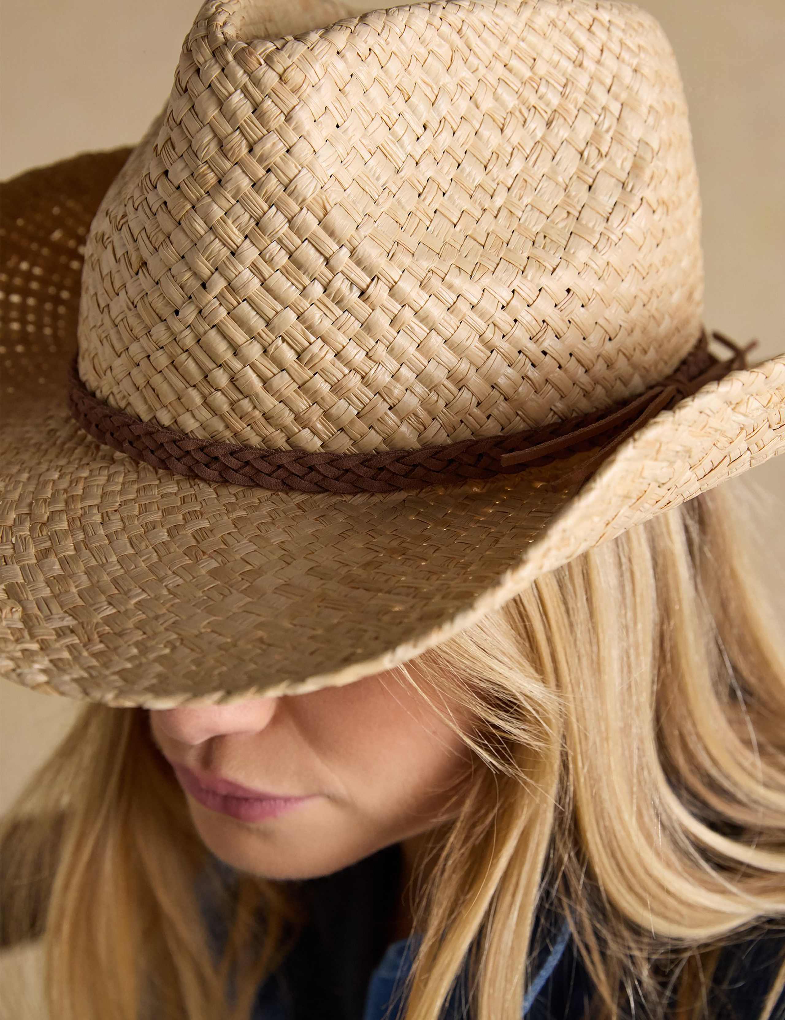 Western Straw Fedora Hat 3 of 6