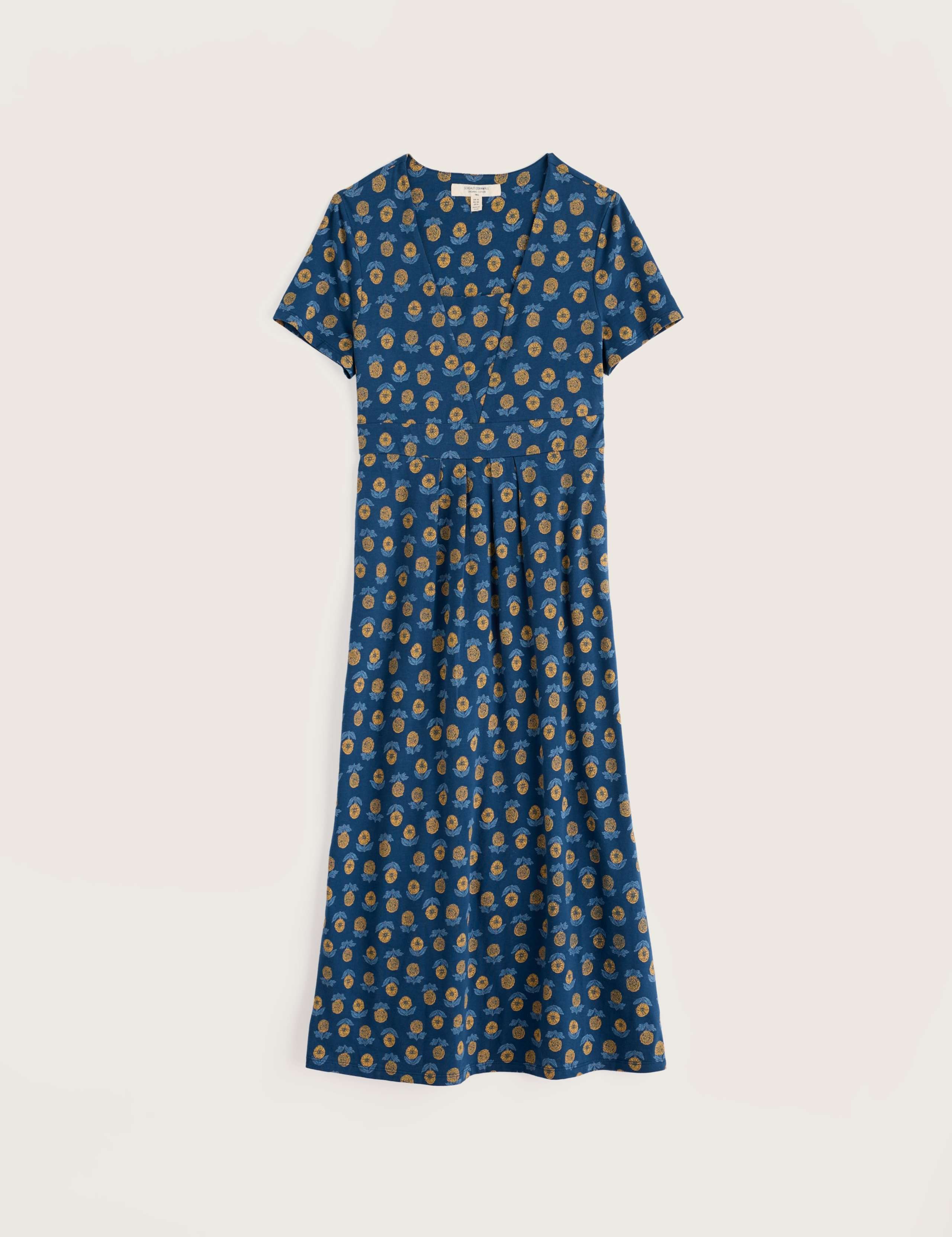Jersey Floral V-Neck Midi Skater Dress 2 of 5