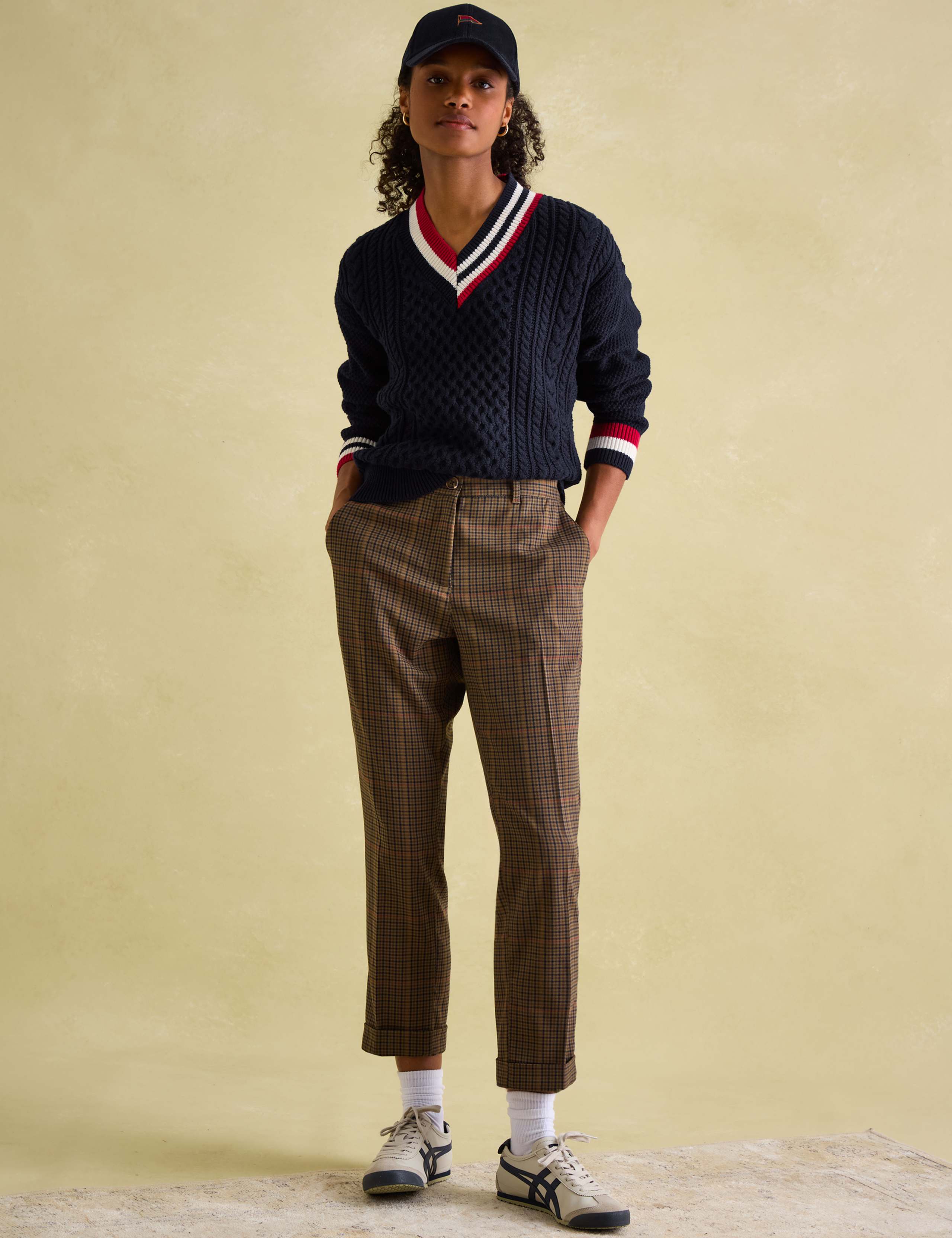 Pure Cotton Textured V-Neck Jumper Joules M&S