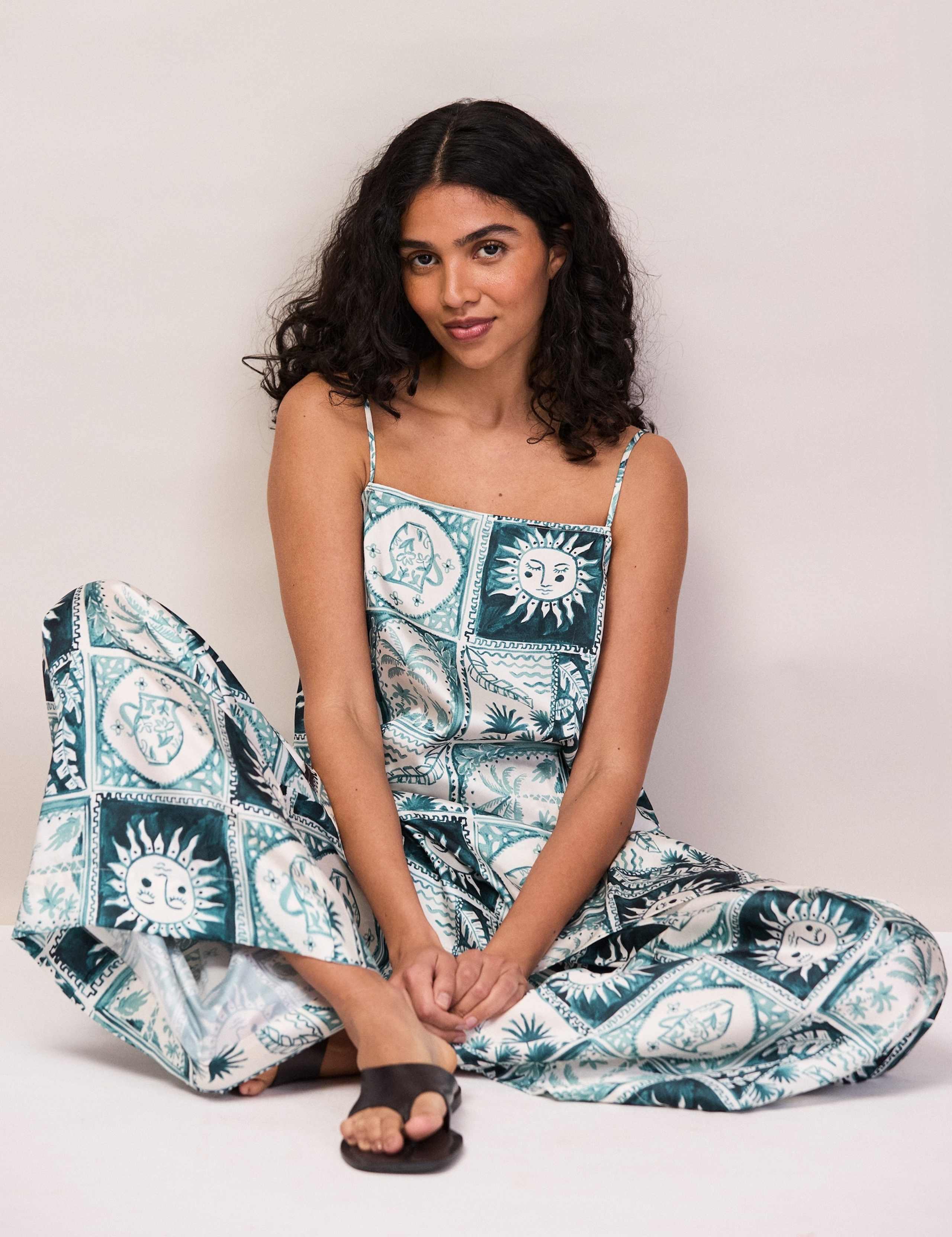 Zodiac Print Drawstring Wide Leg Trousers 1 of 6