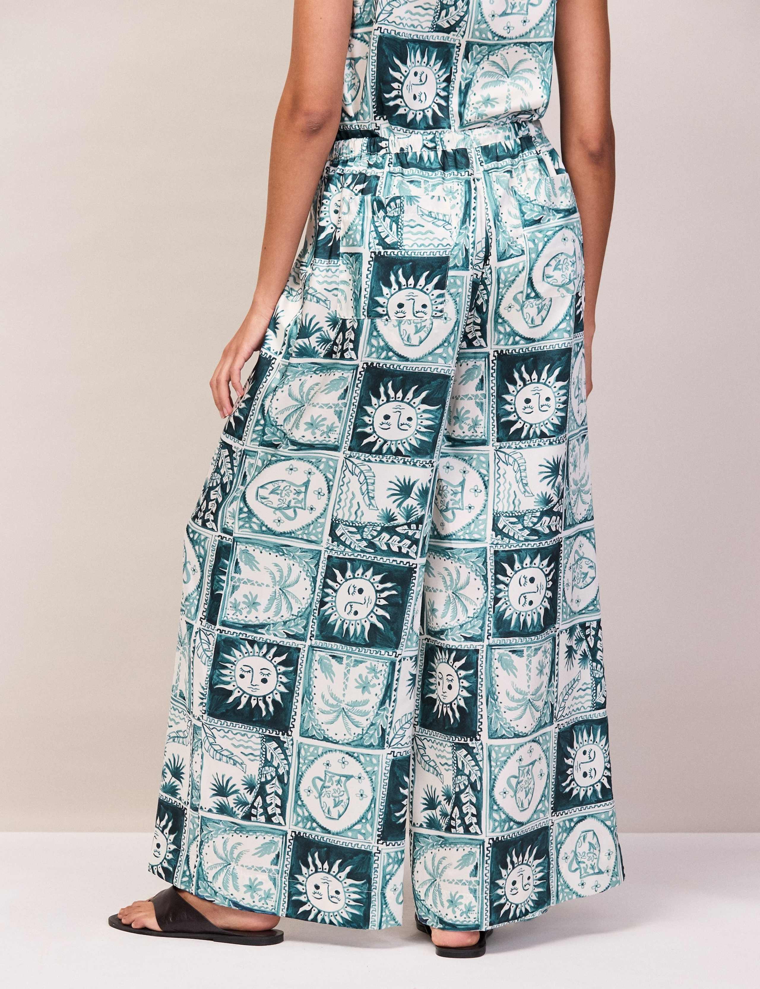 Zodiac Print Drawstring Wide Leg Trousers 6 of 6