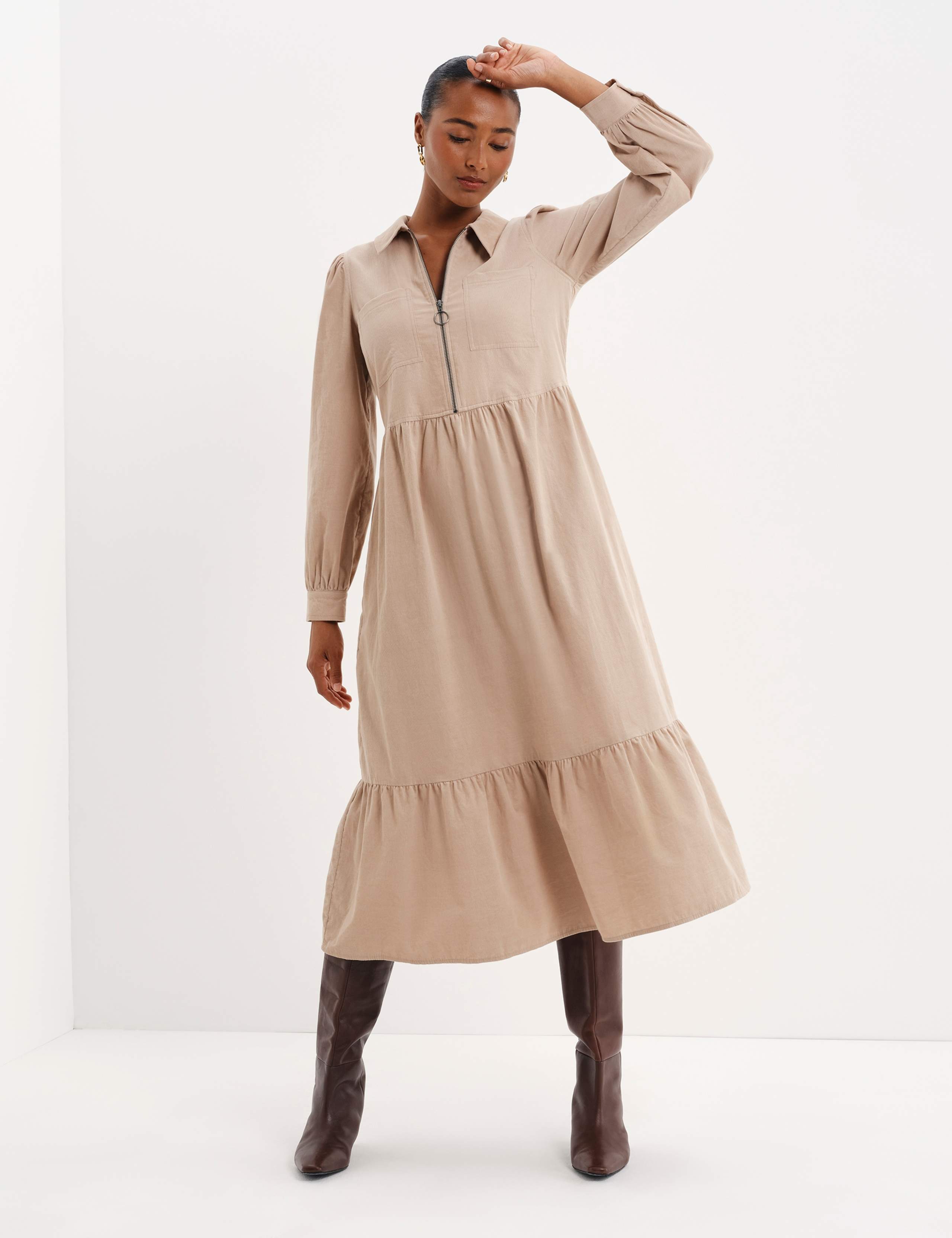Cord Midi Shirt Dress 4 of 9