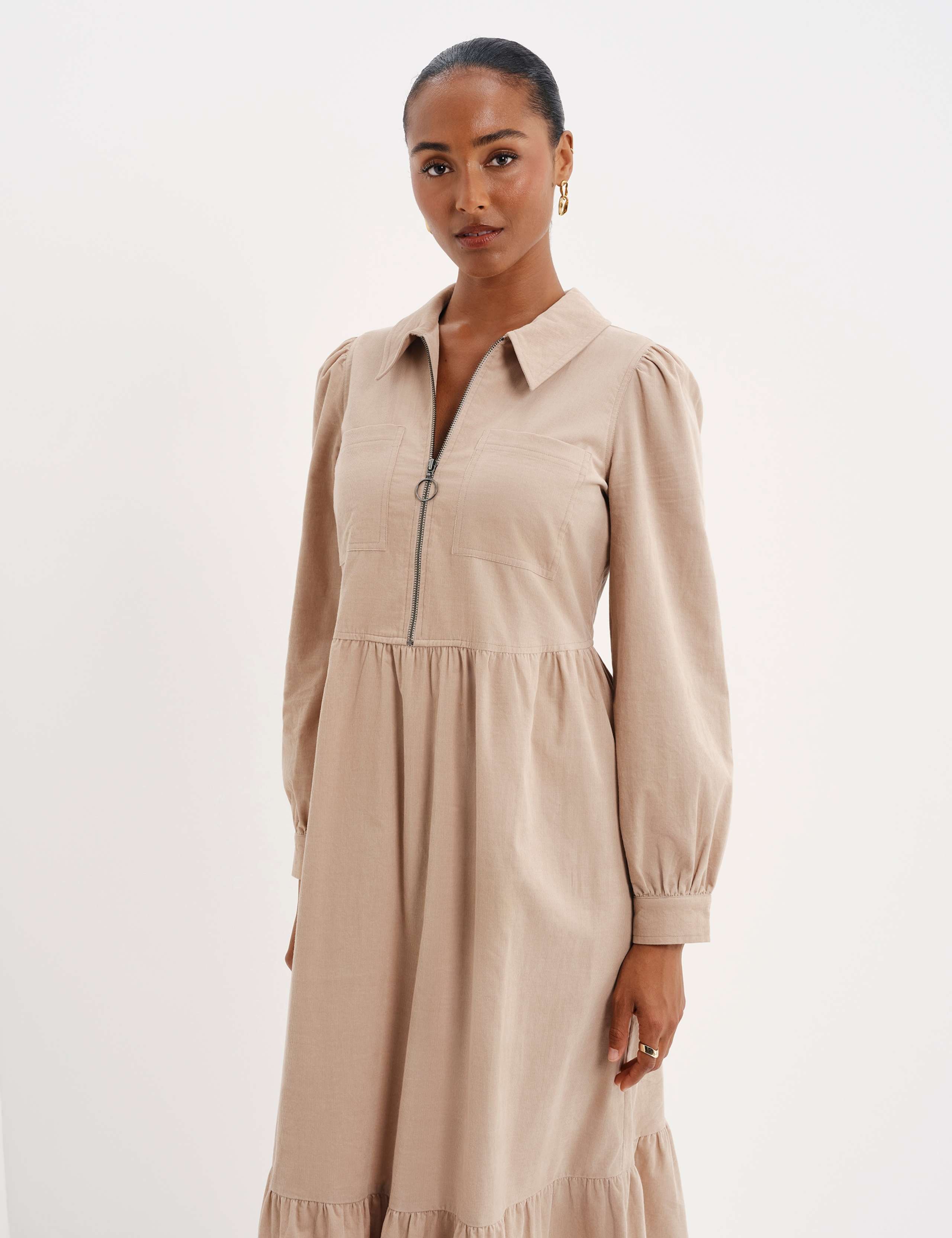 Cord Midi Shirt Dress 6 of 9