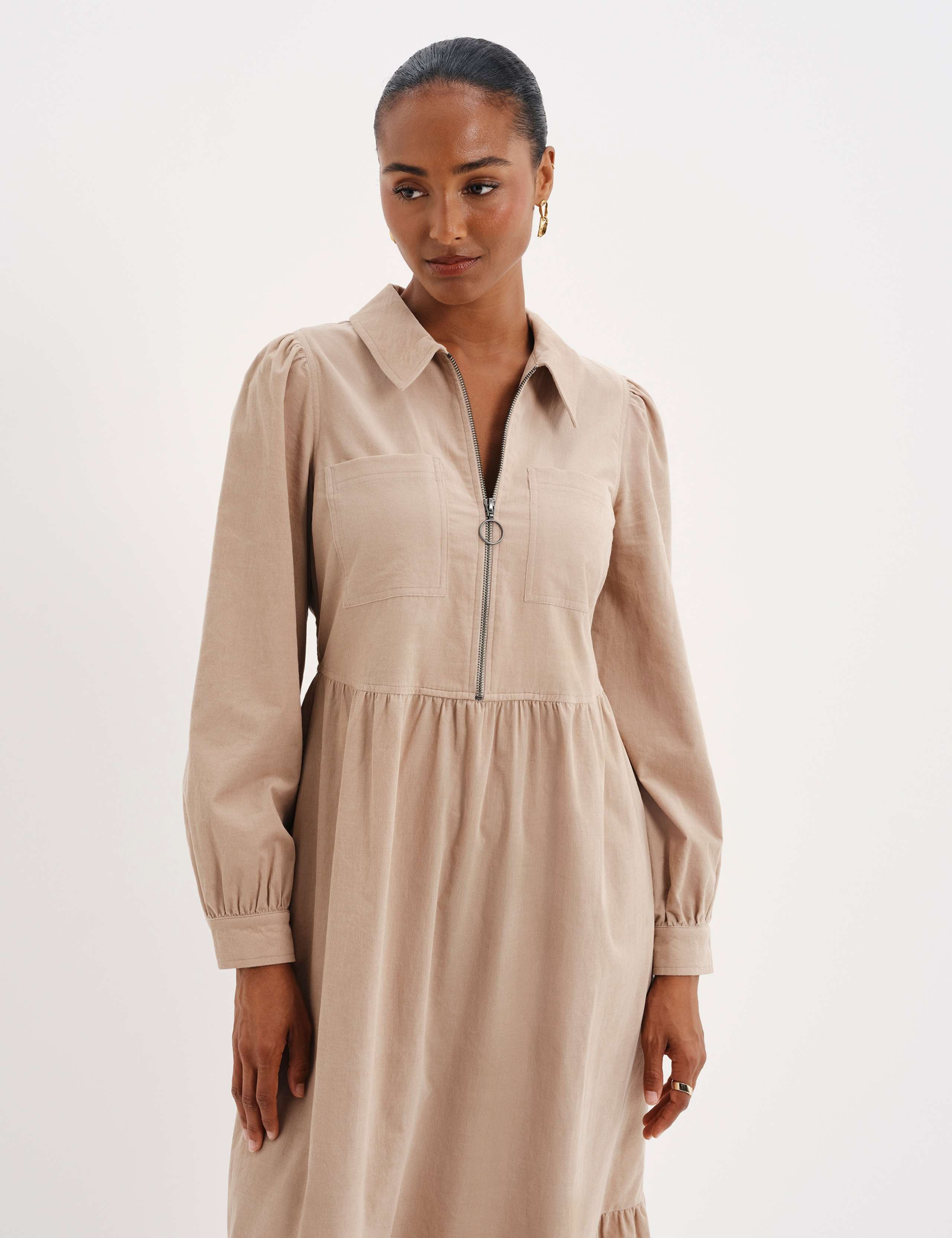 Cord Midi Shirt Dress 7 of 9