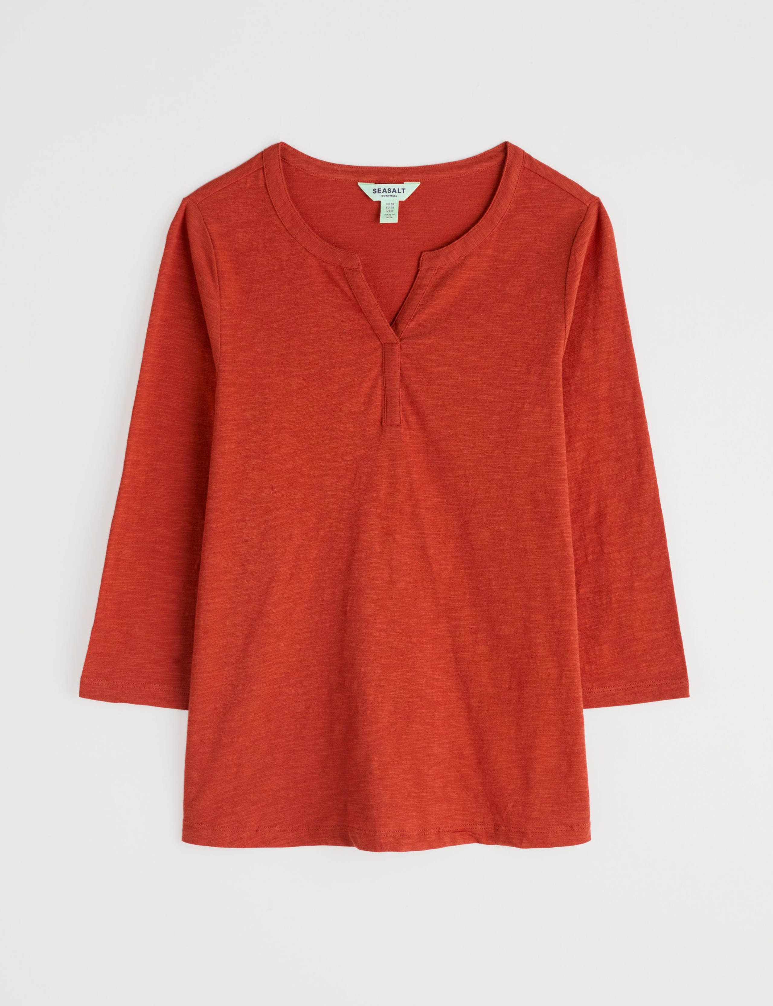 Cotton V-Neck 3/4 Sleeve Carylon Top 2 of 4