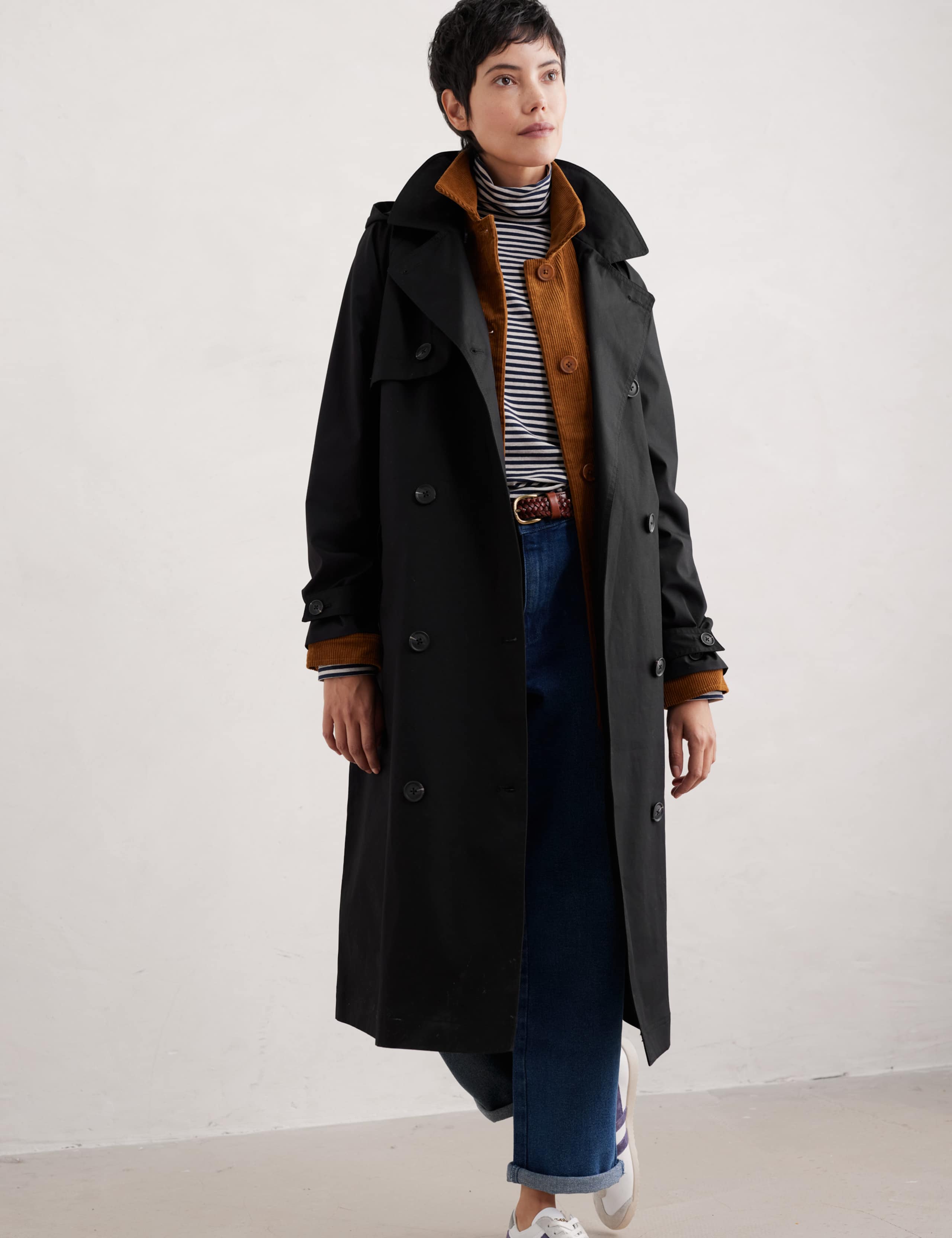 Pure Cotton Belted Double Breasted Trench Coat 3 of 4