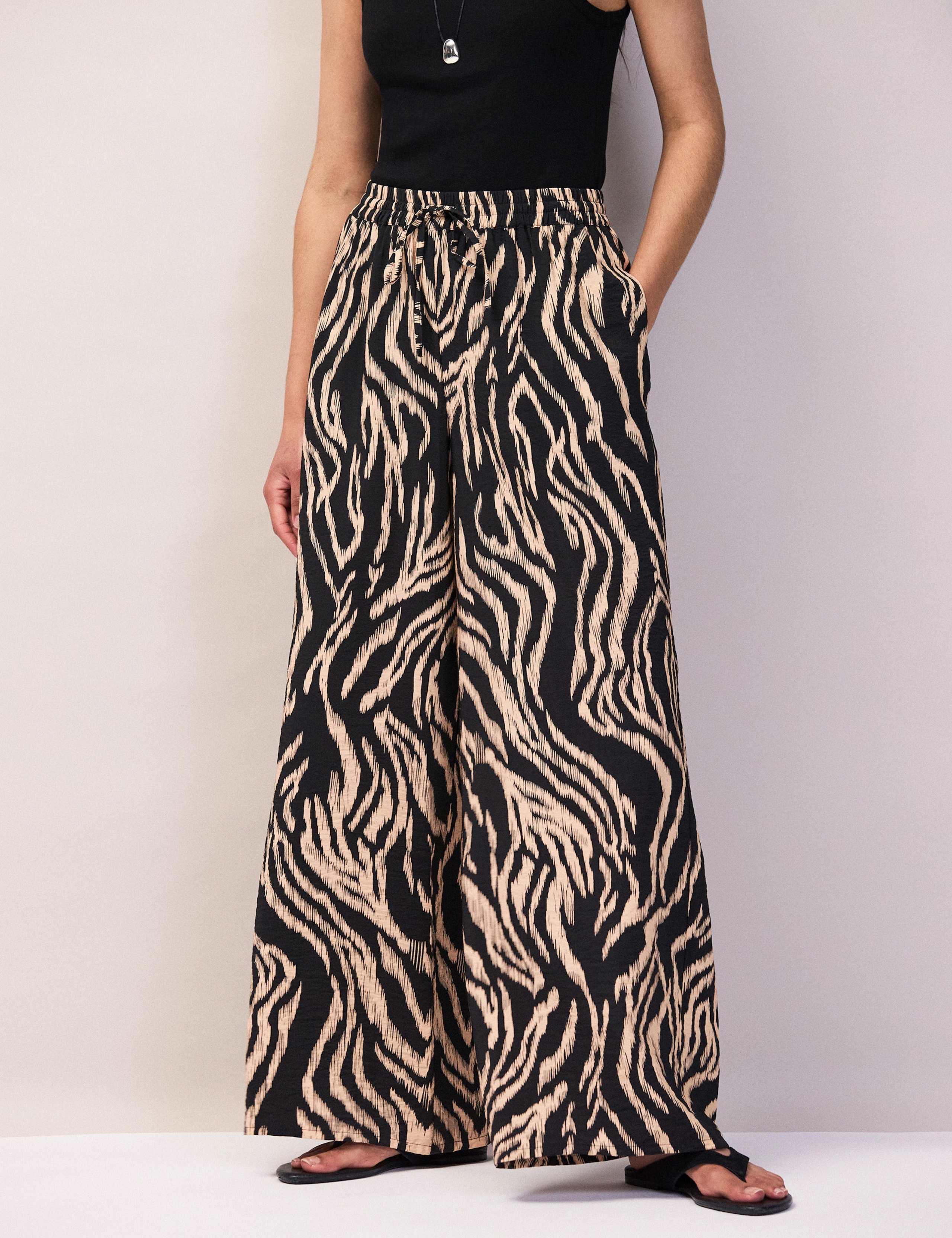 Zebra Print Wide Leg Trousers 2 of 6