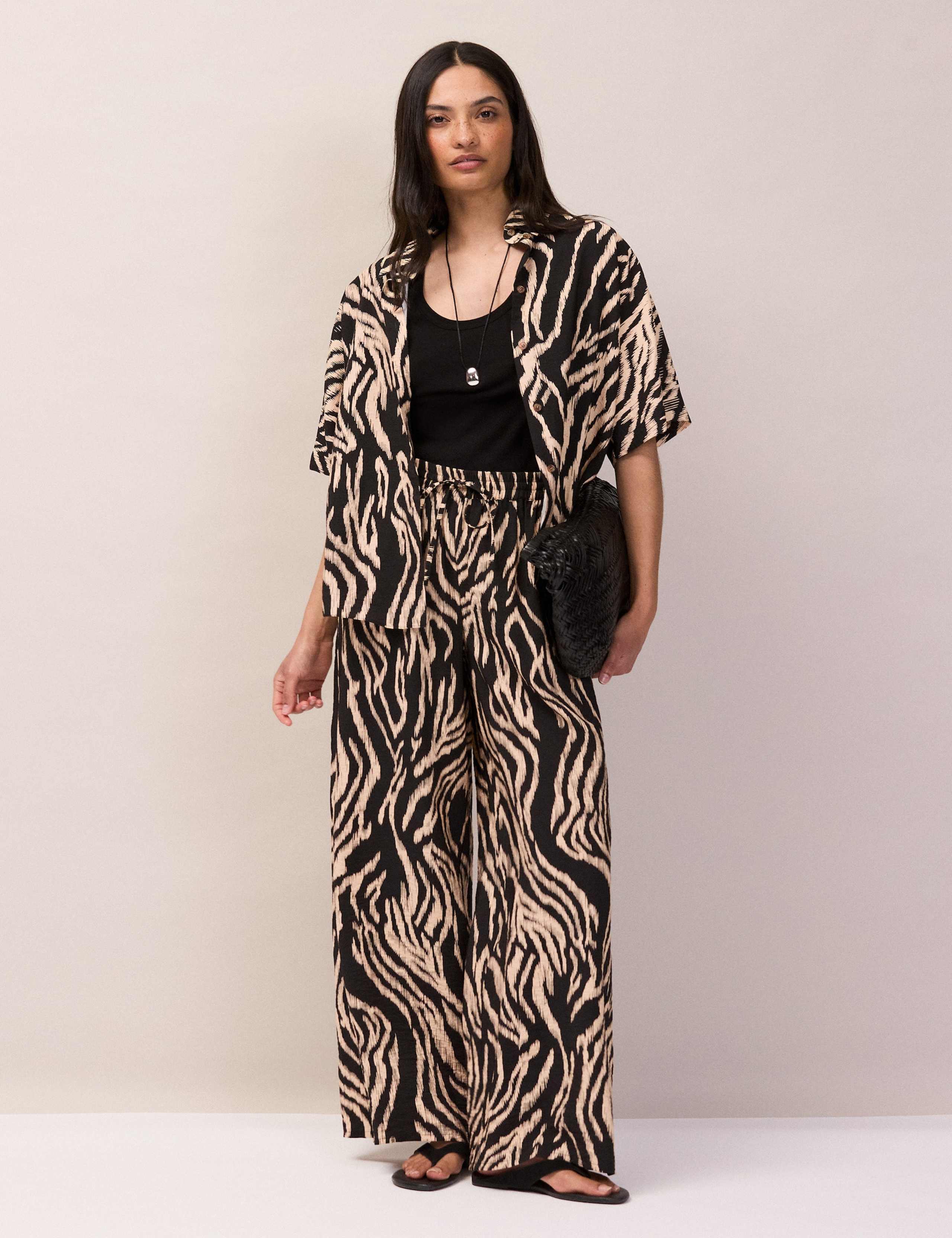 Zebra Print Wide Leg Trousers 4 of 6