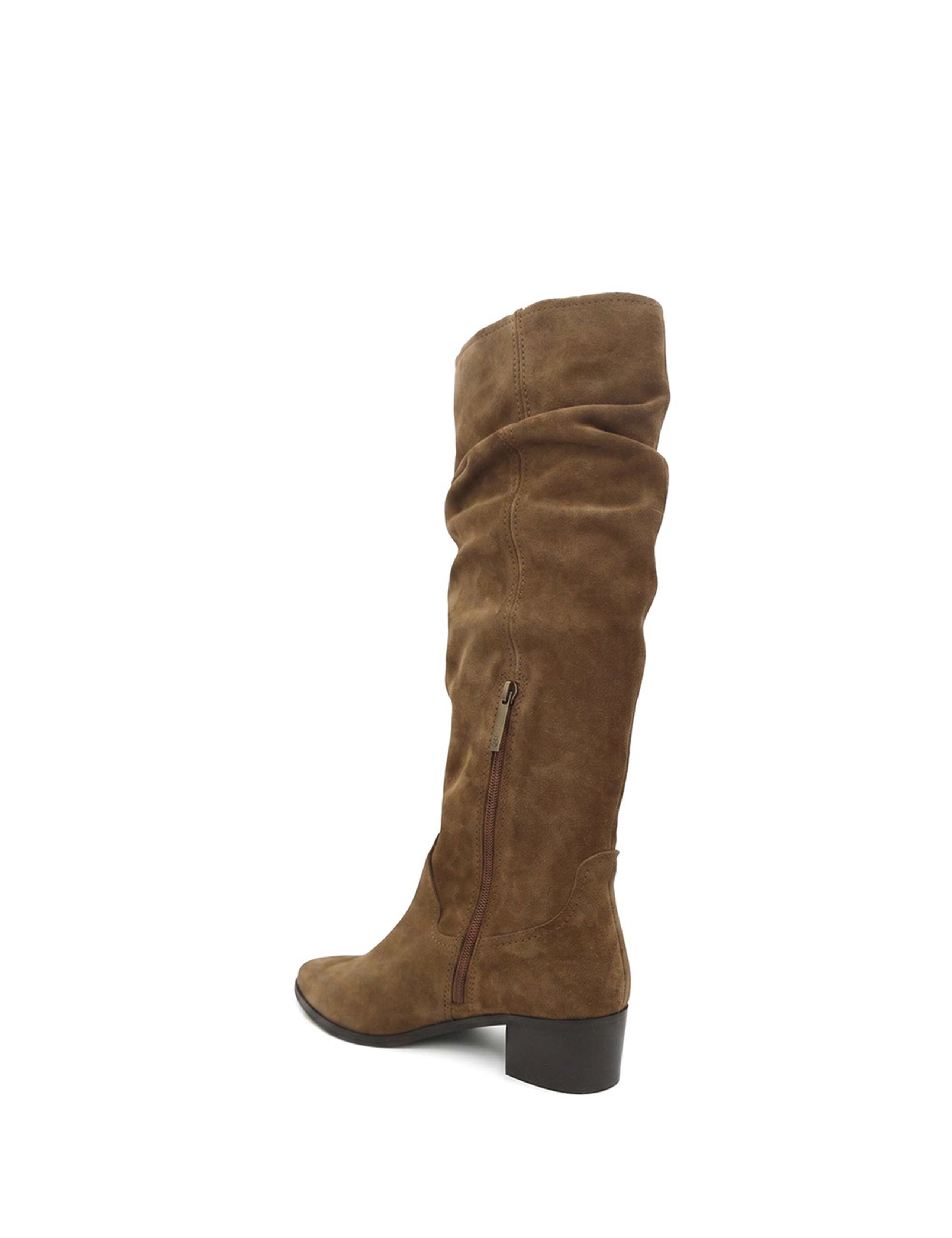 Leather Low Heel Knee High Boots 4 of 5