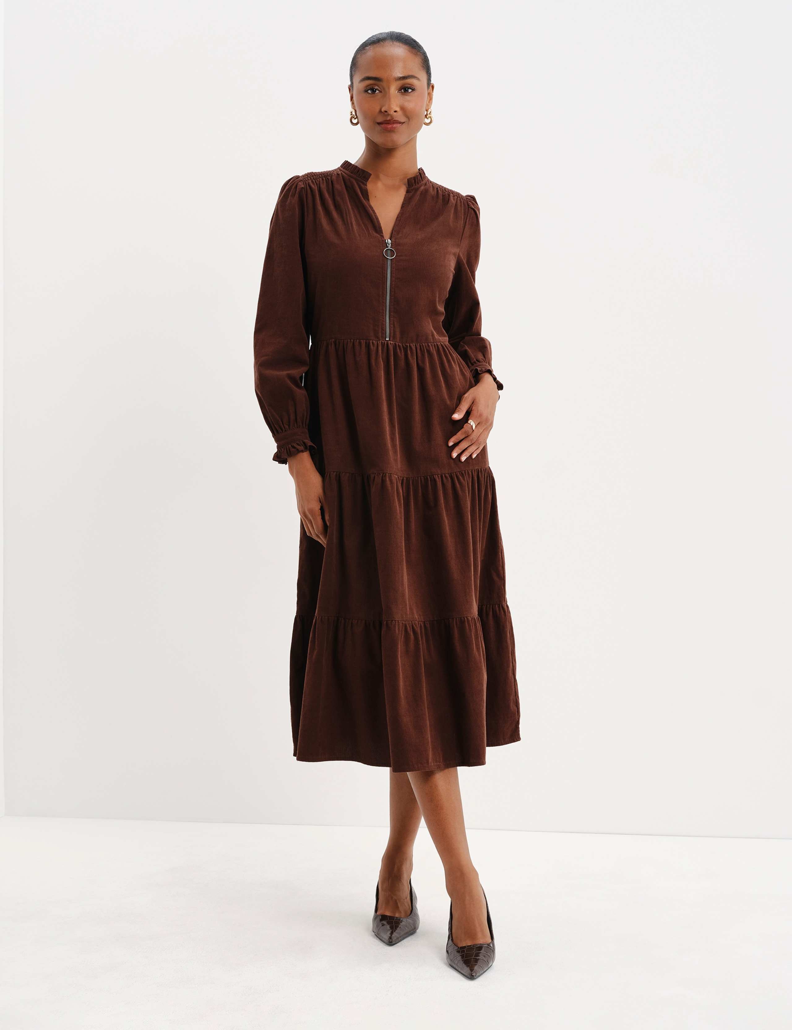 Cord Midi Tiered Dress 11 of 11