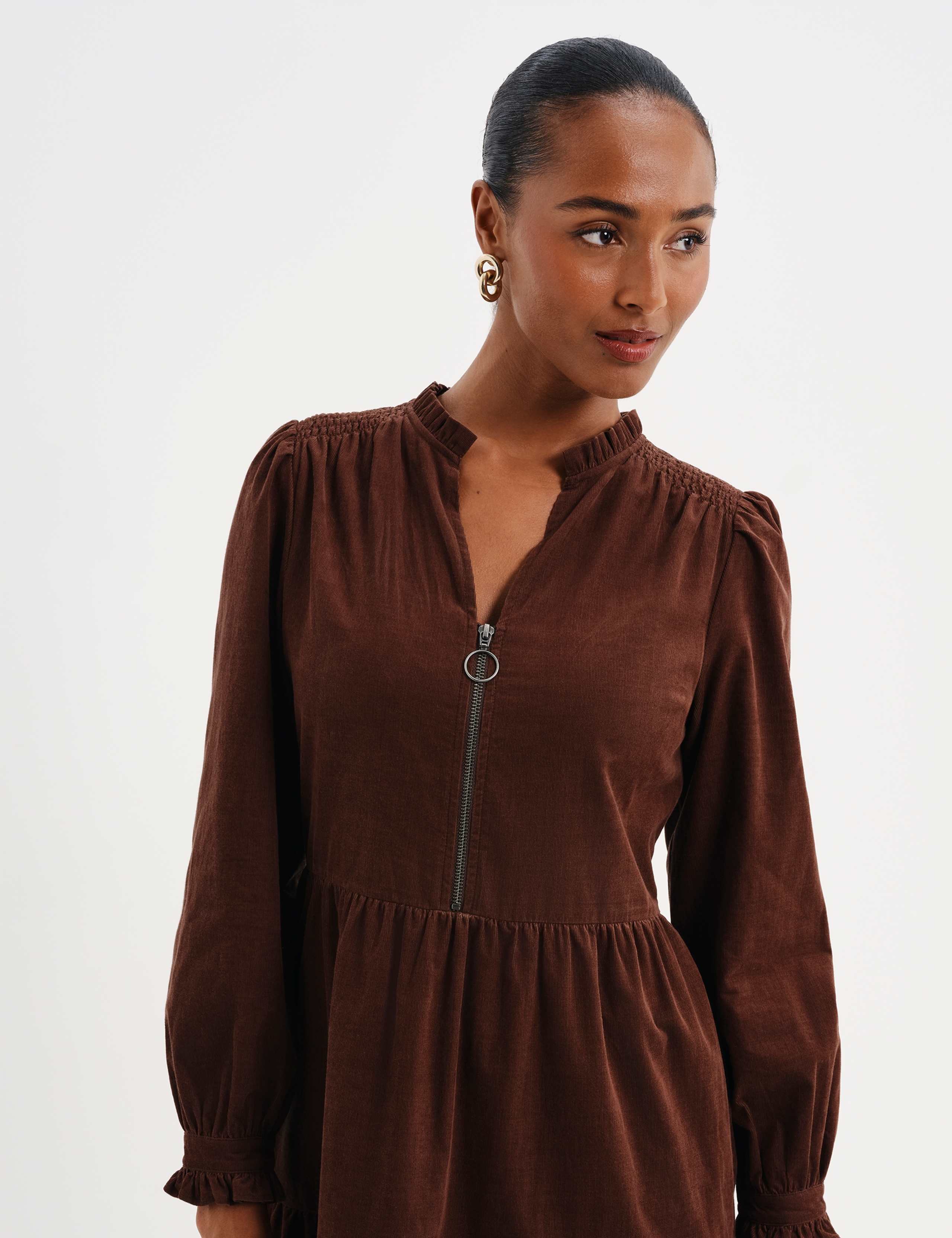 Cord Midi Tiered Dress 5 of 11