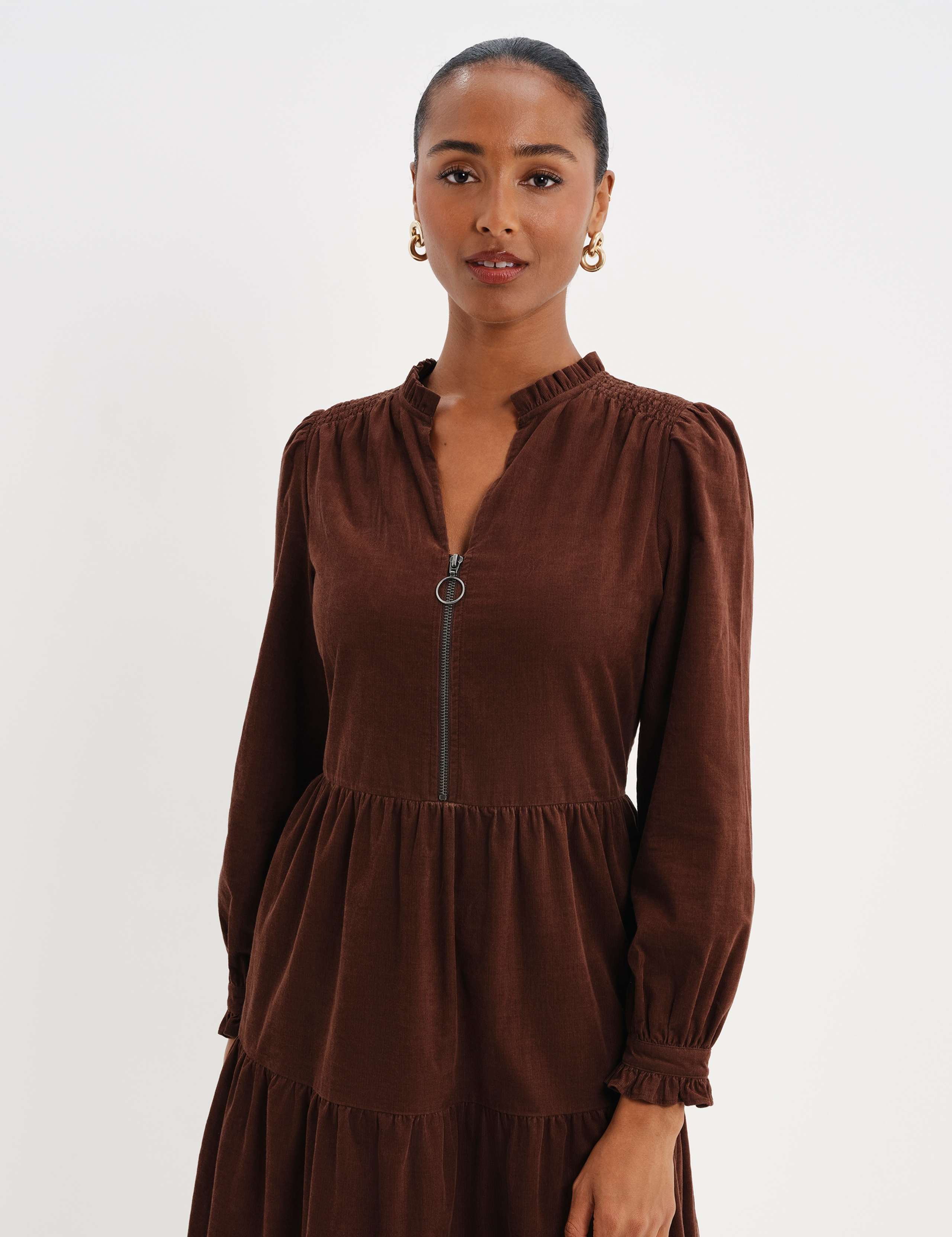 Cord Midi Tiered Dress 6 of 11