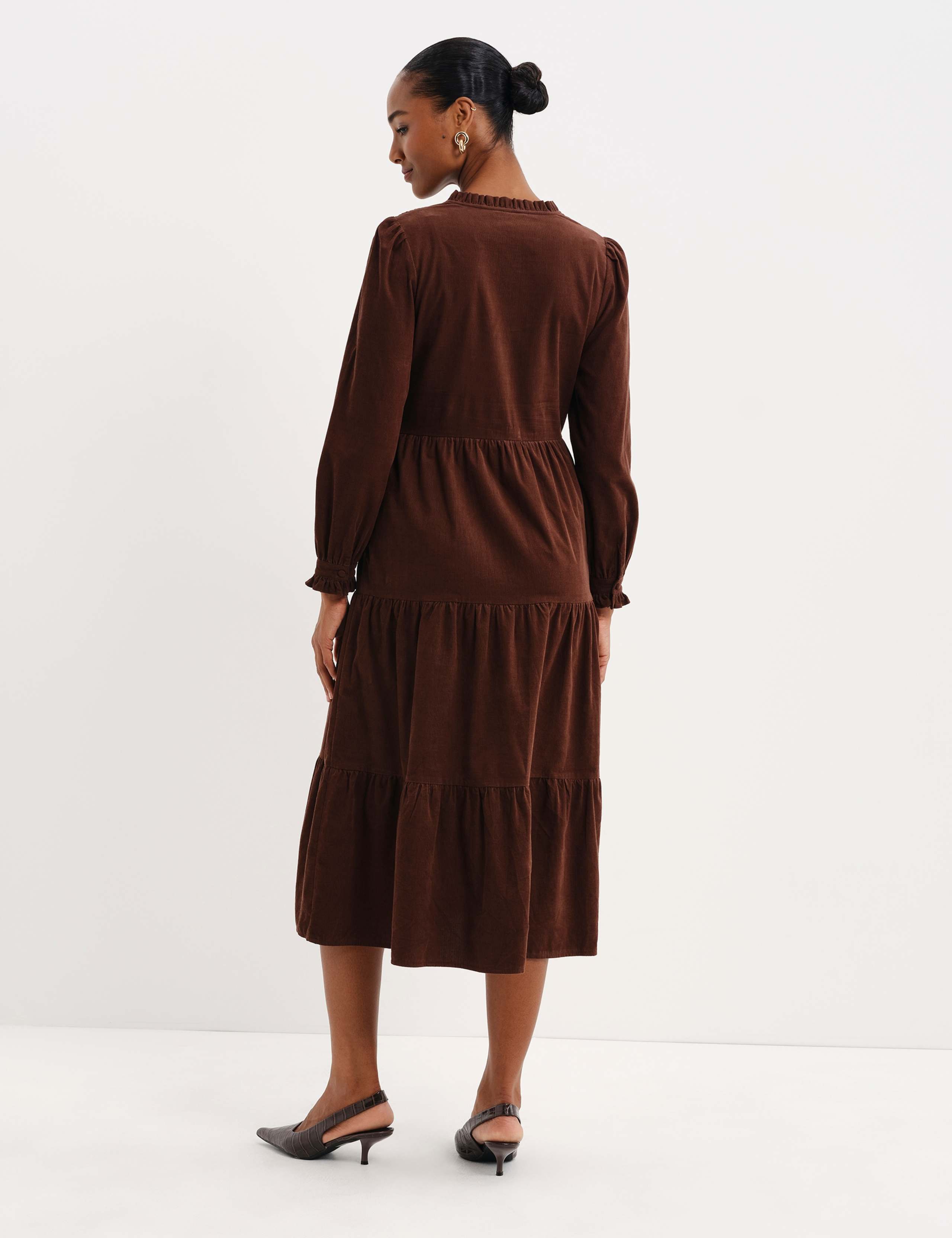 Cord Midi Tiered Dress 8 of 11