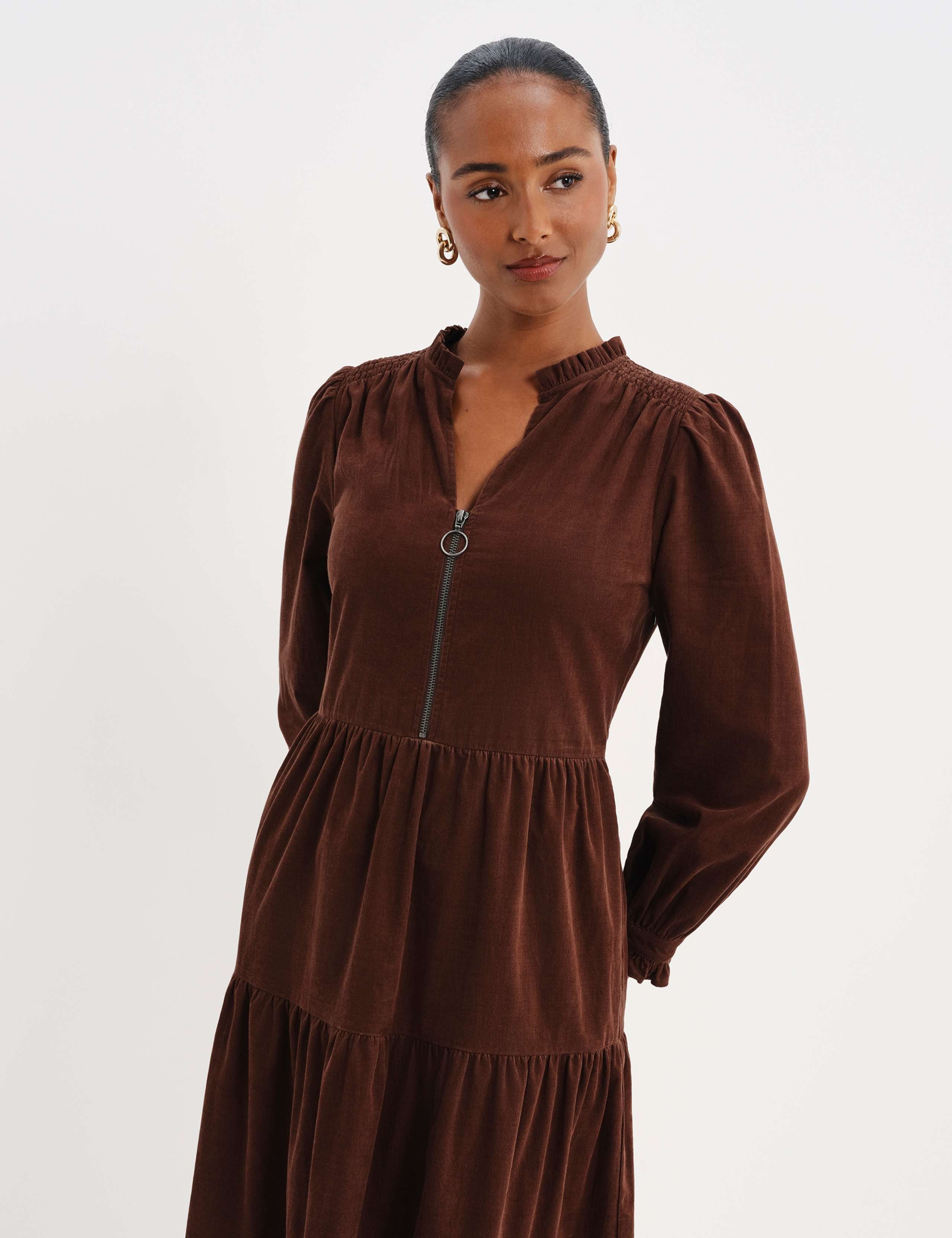 Cord Midi Tiered Dress 9 of 11