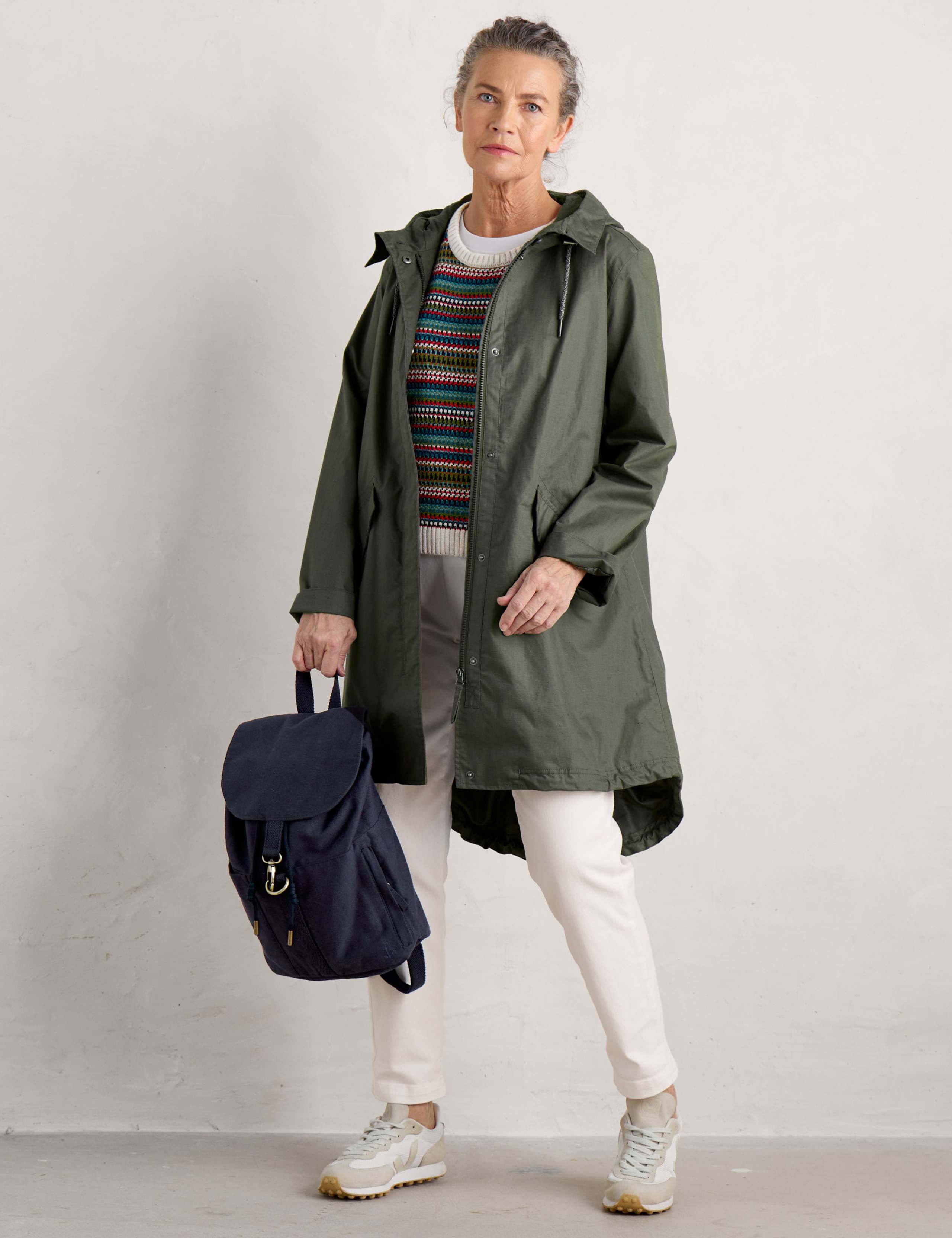Waterproof Linen Rich Longline Raincoat 7 of 7