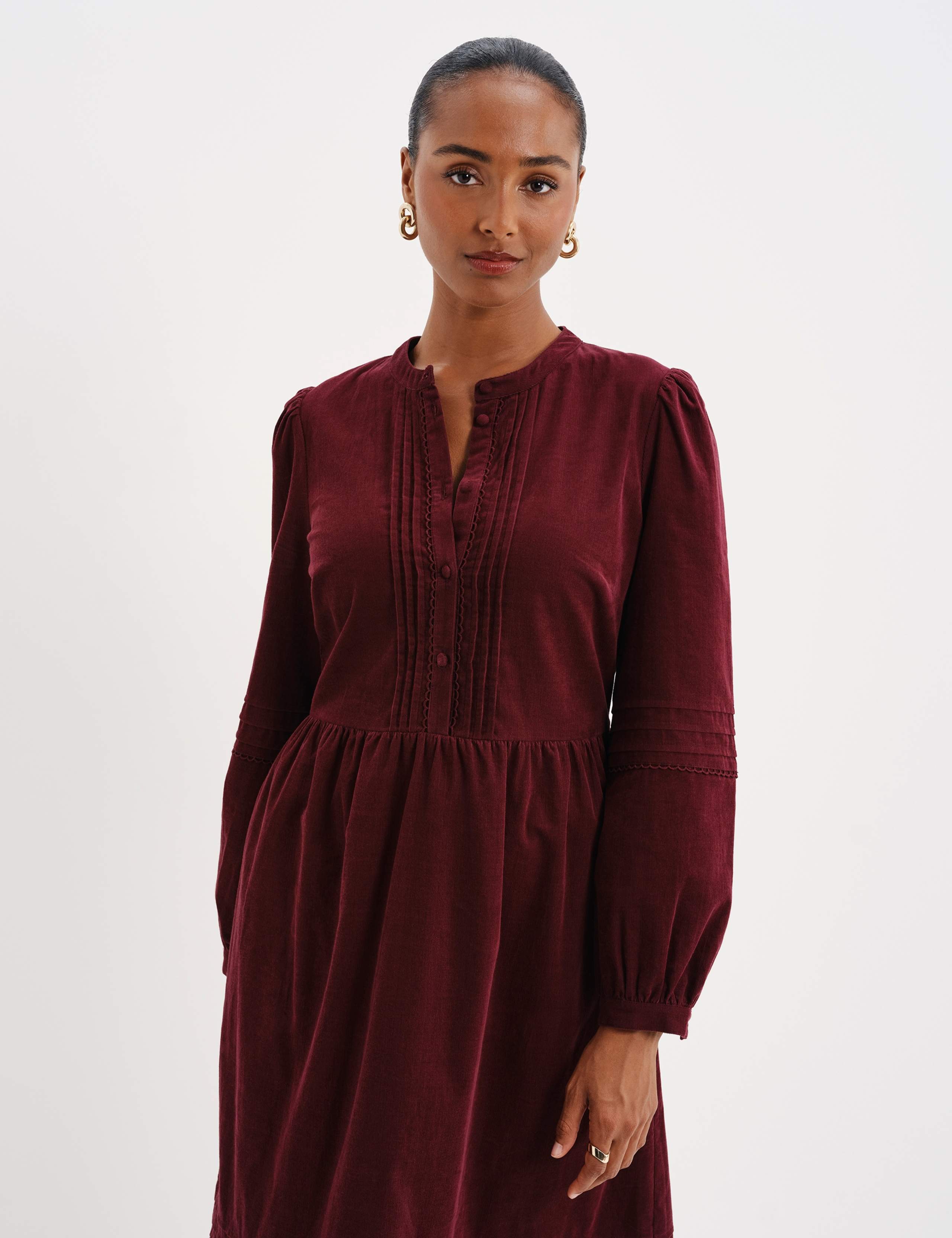 Cord Textured Midi Tiered Dress 2 of 10