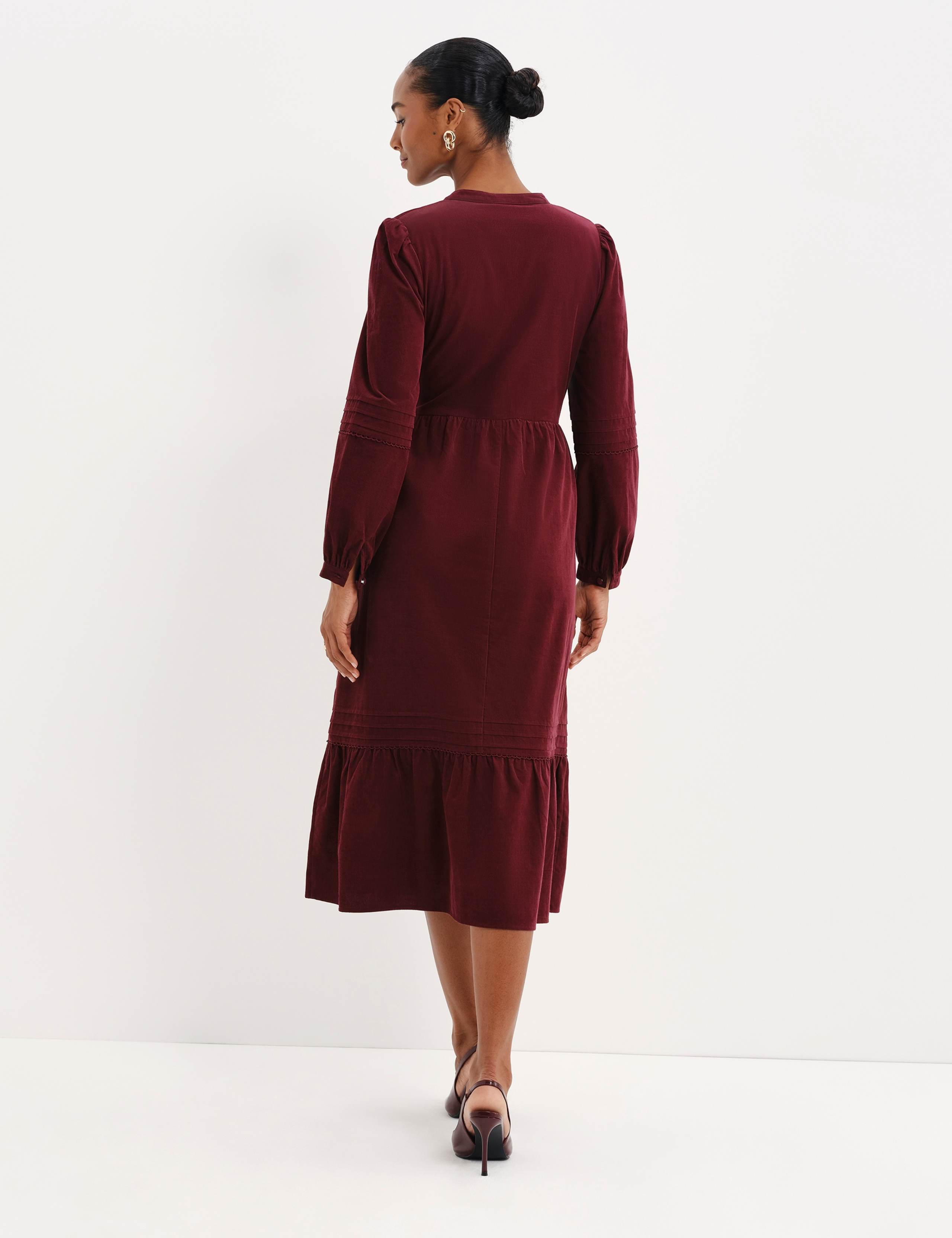 Cord Textured Midi Tiered Dress 5 of 10