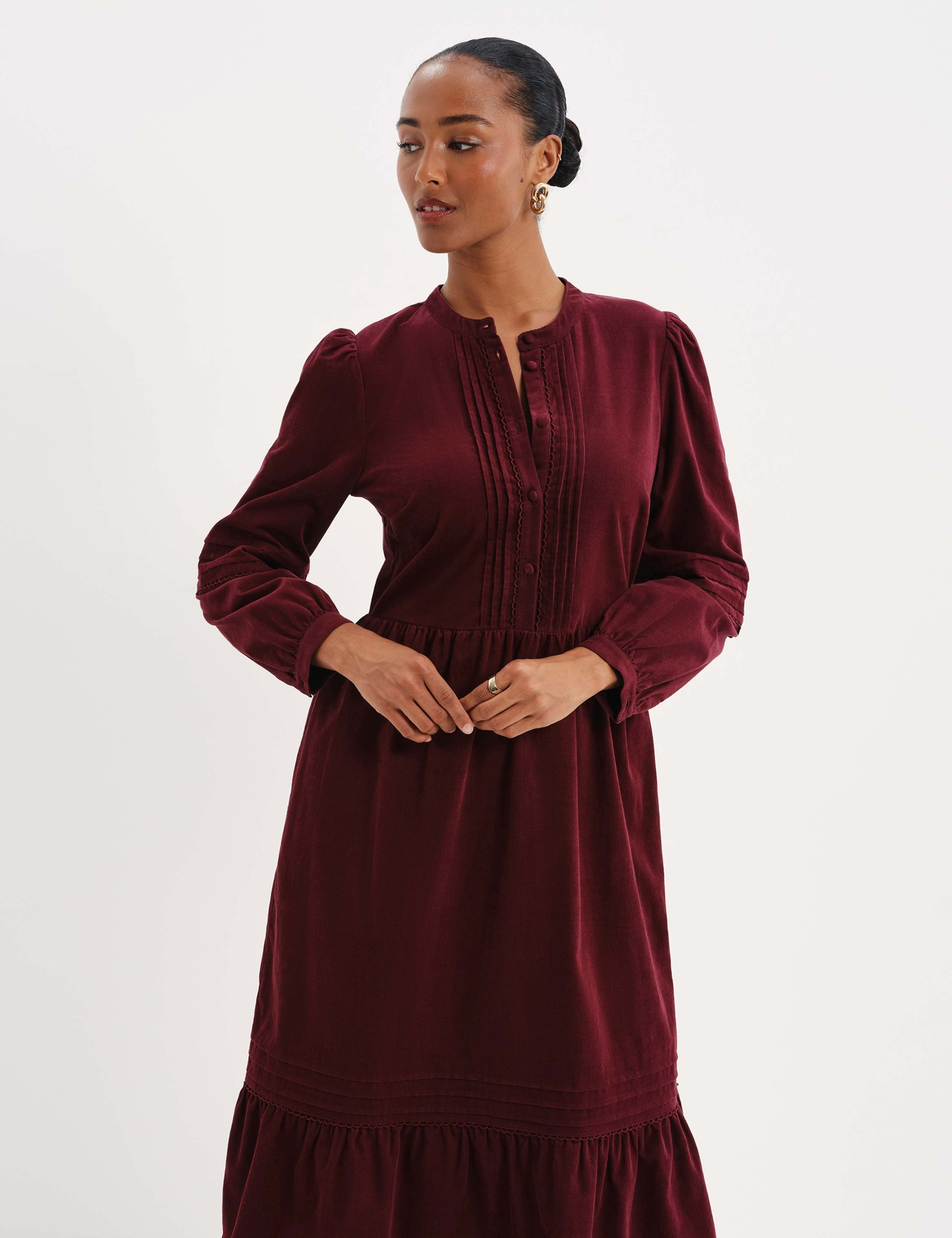 Cord Textured Midi Tiered Dress 7 of 10