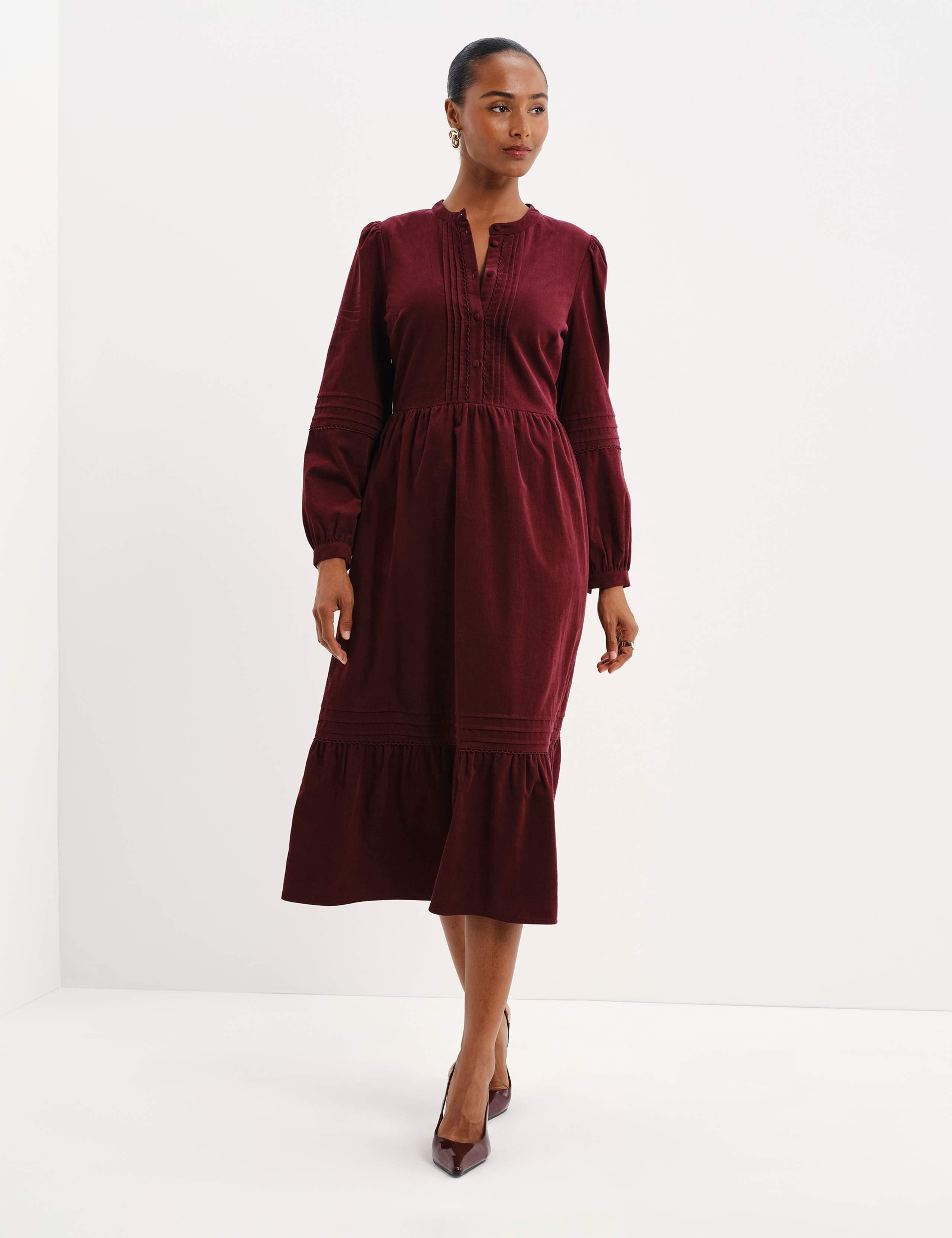 Cord Textured Midi Tiered Dress 8 of 10