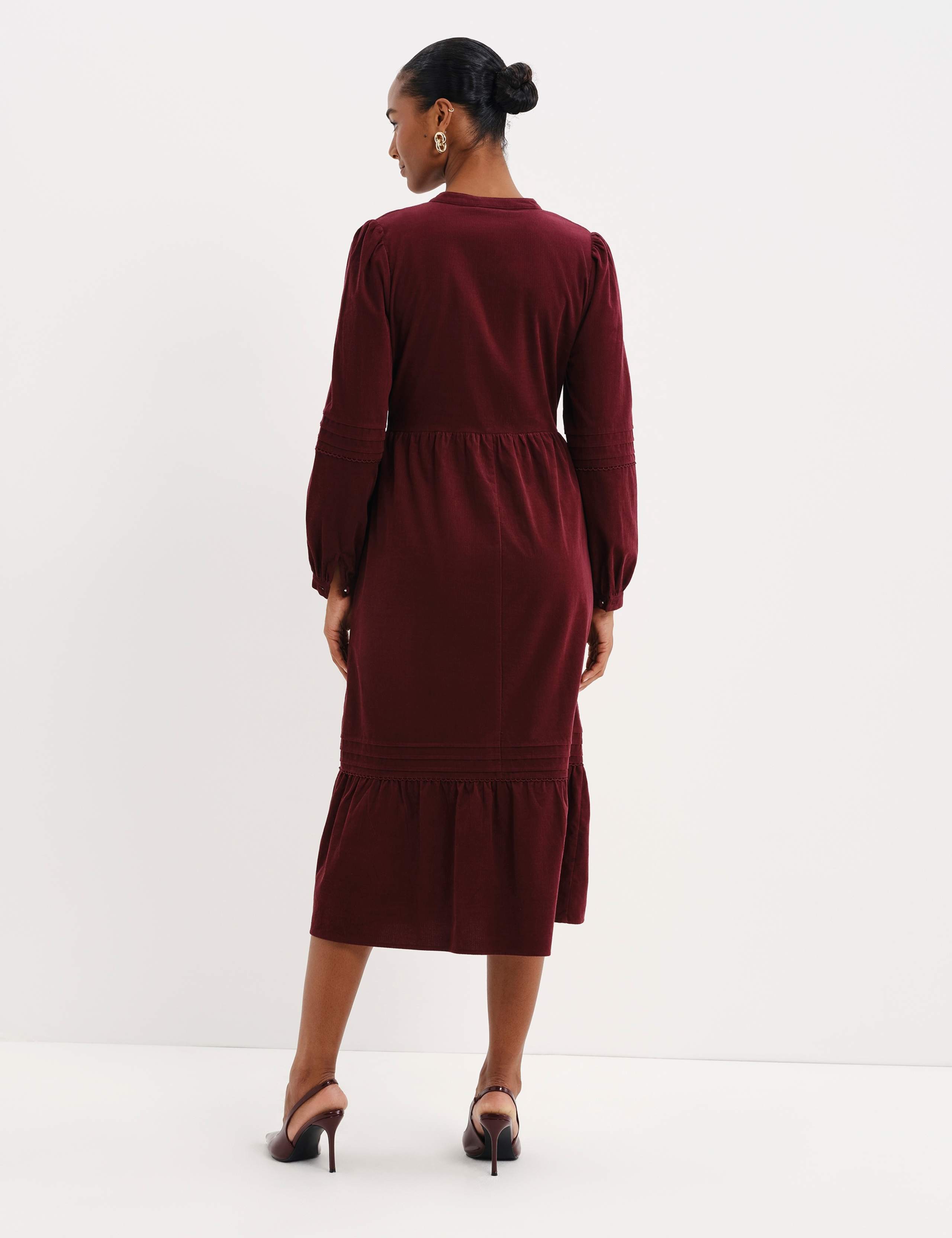Cord Textured Midi Tiered Dress 9 of 10