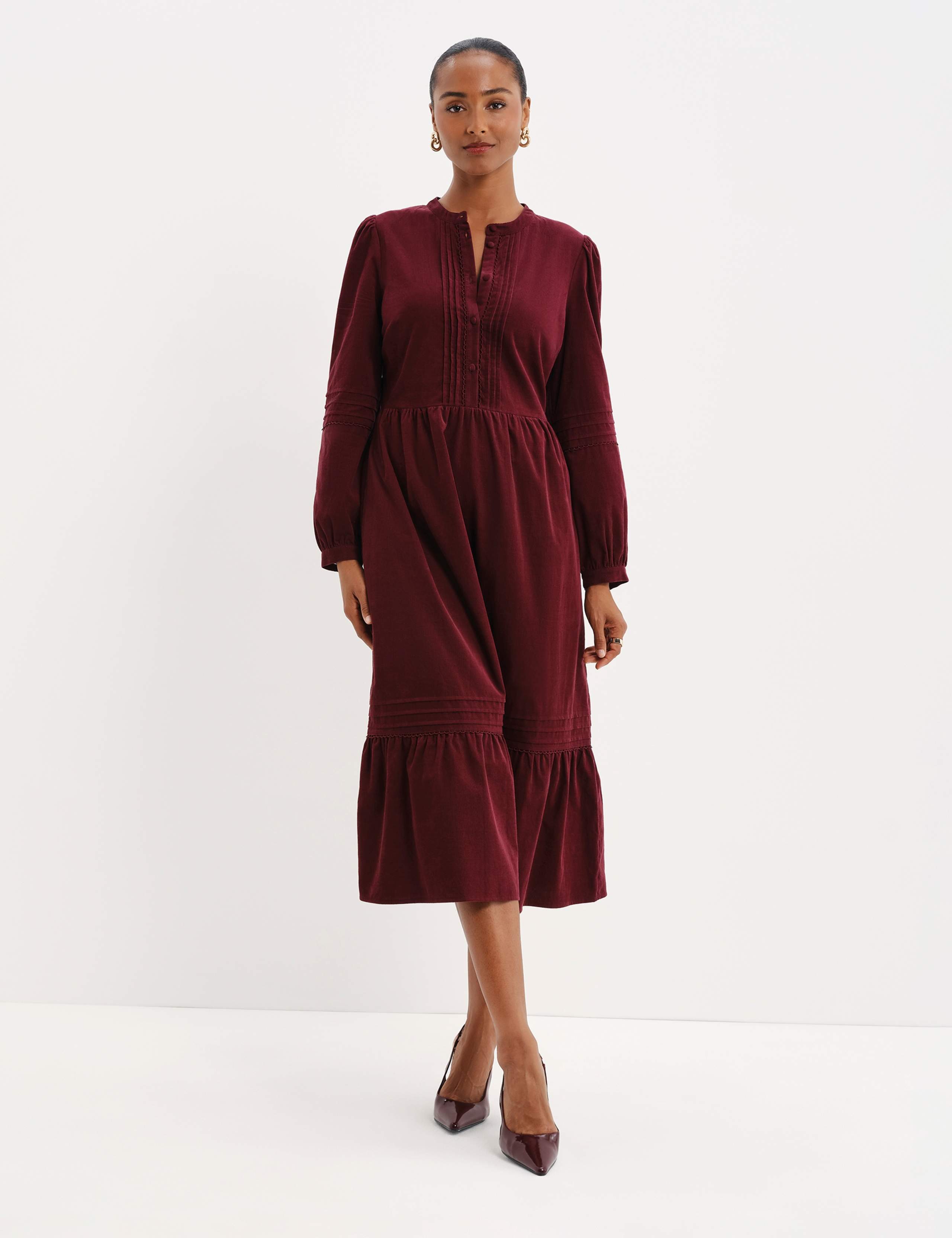 Cord Textured Midi Tiered Dress 10 of 10