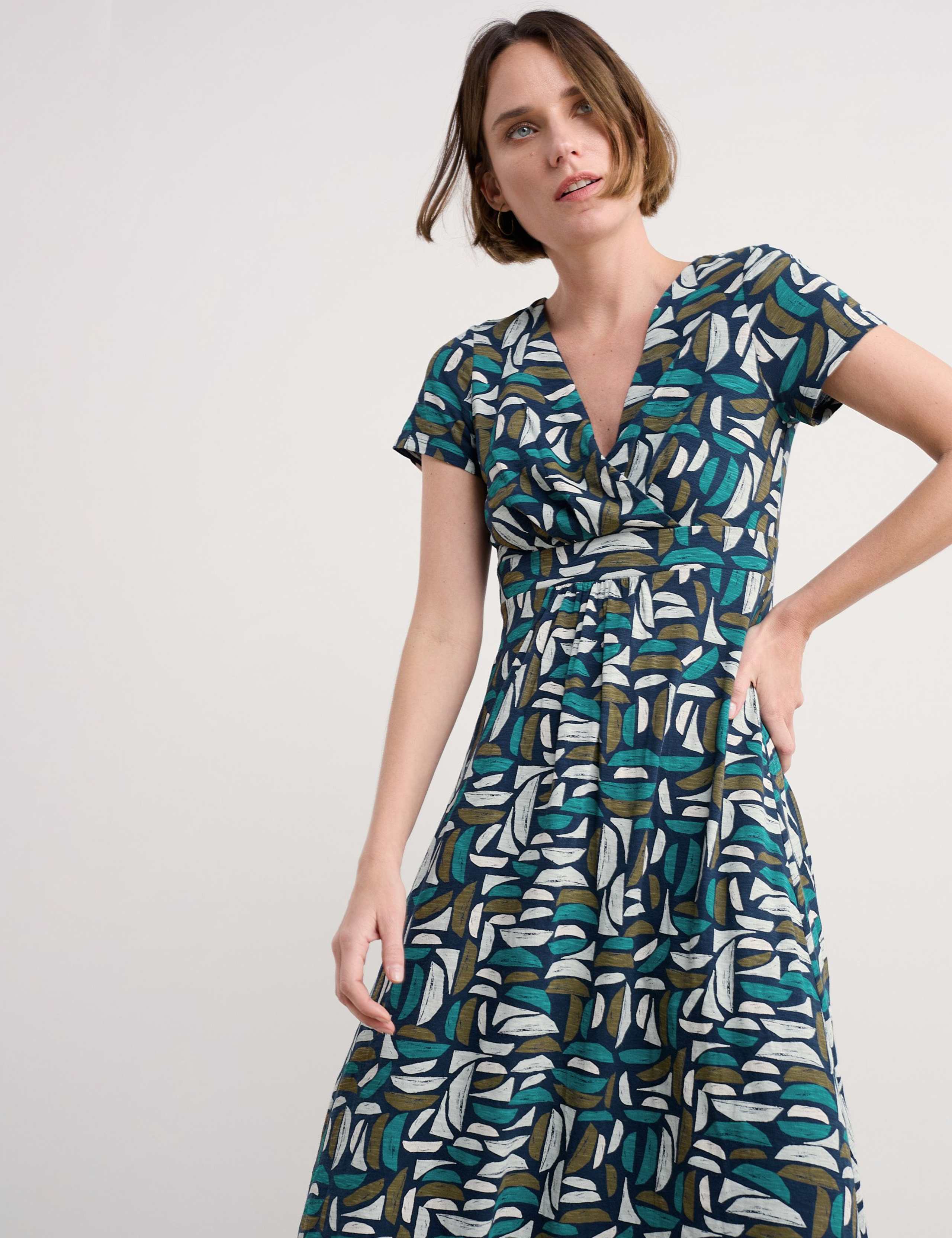 Cotton geometric tea dress 4 of 5