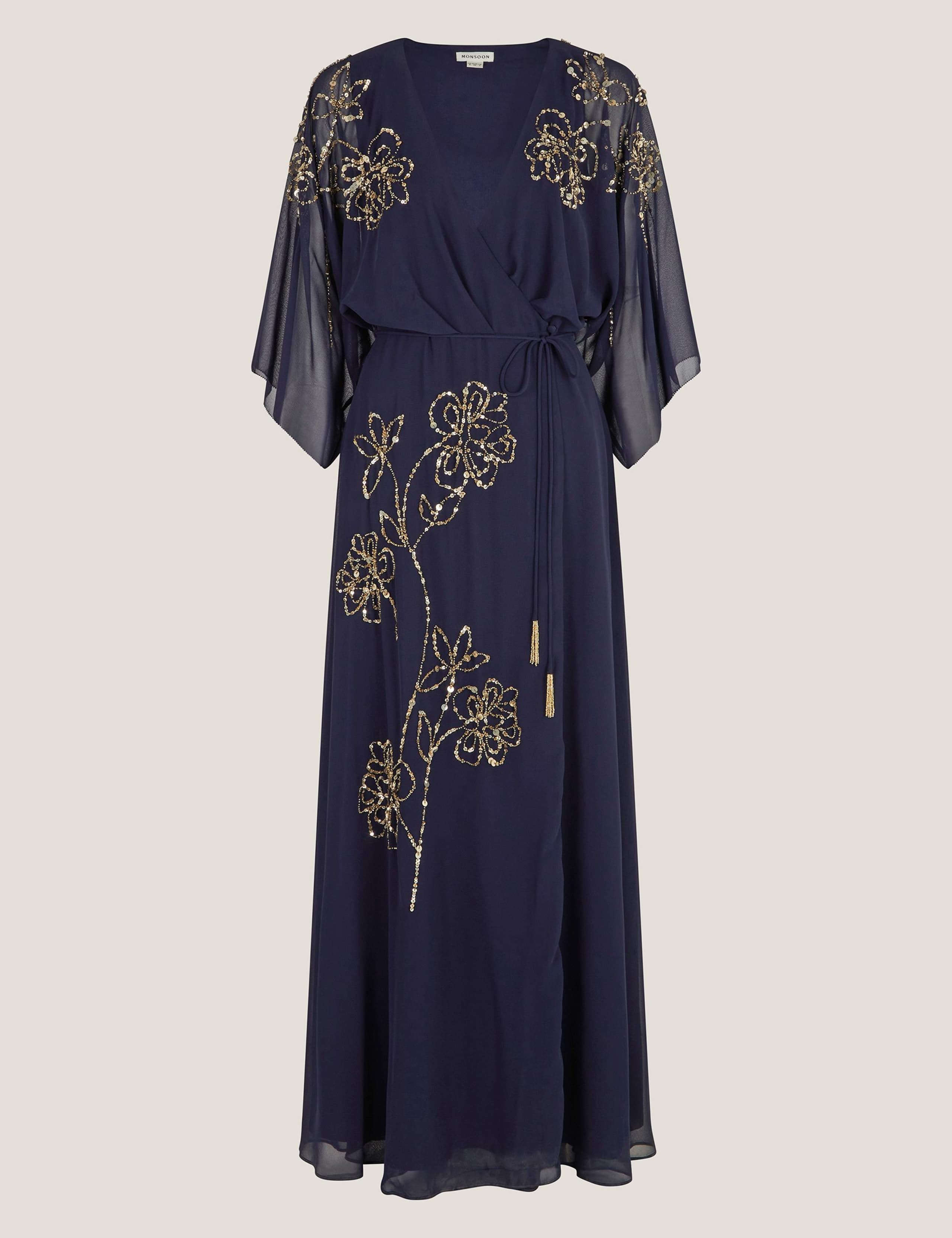 Floral Embellished Maxi Wrap Dress 2 of 5