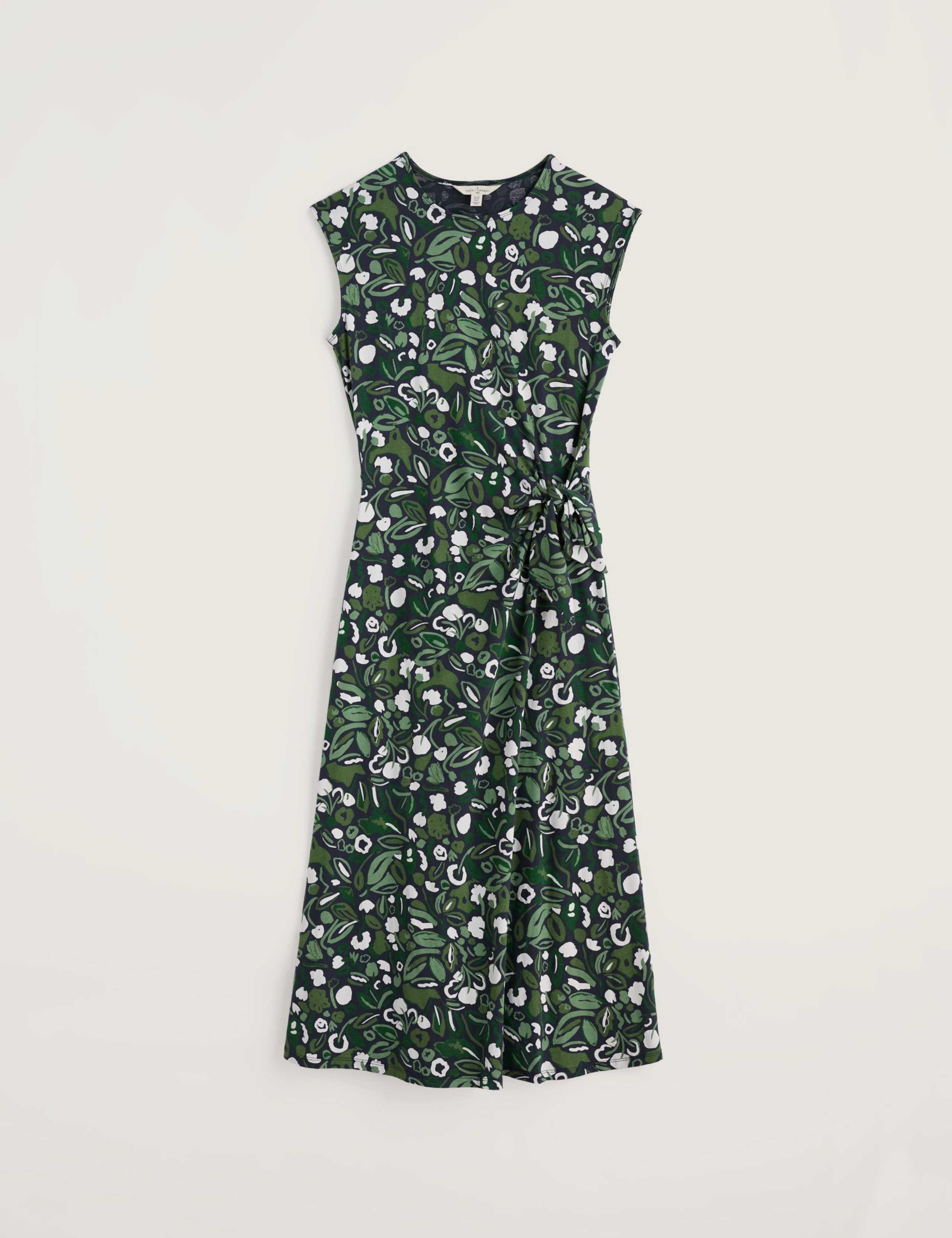 Cotton Rich Floral Midi Waisted Dress 2 of 5