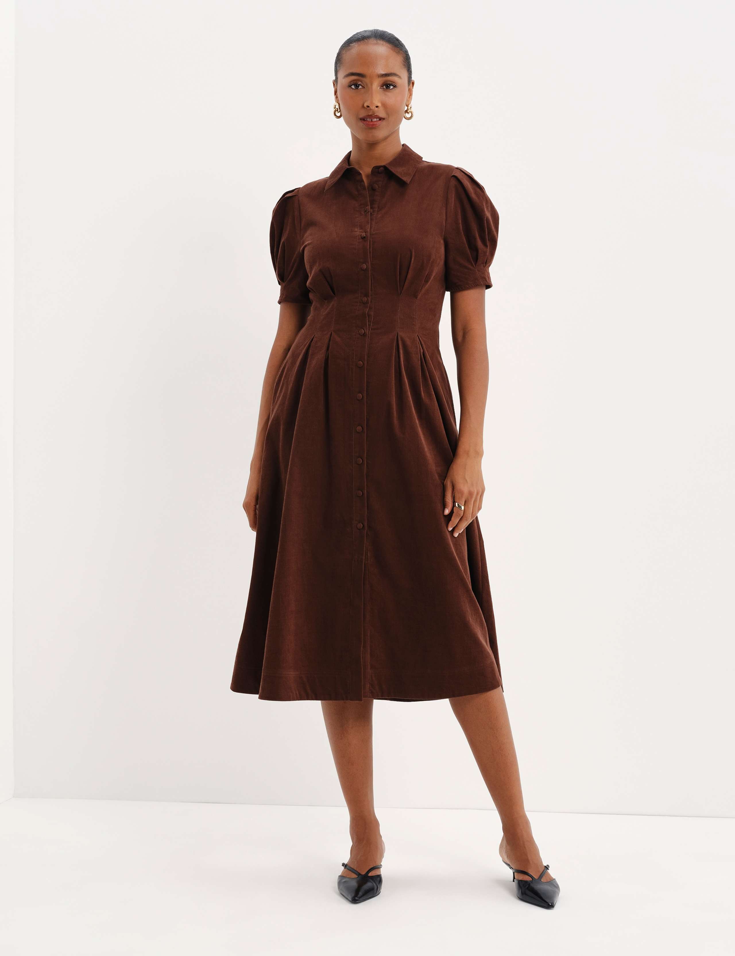 Cord Midi Shirt Dress 5 of 9