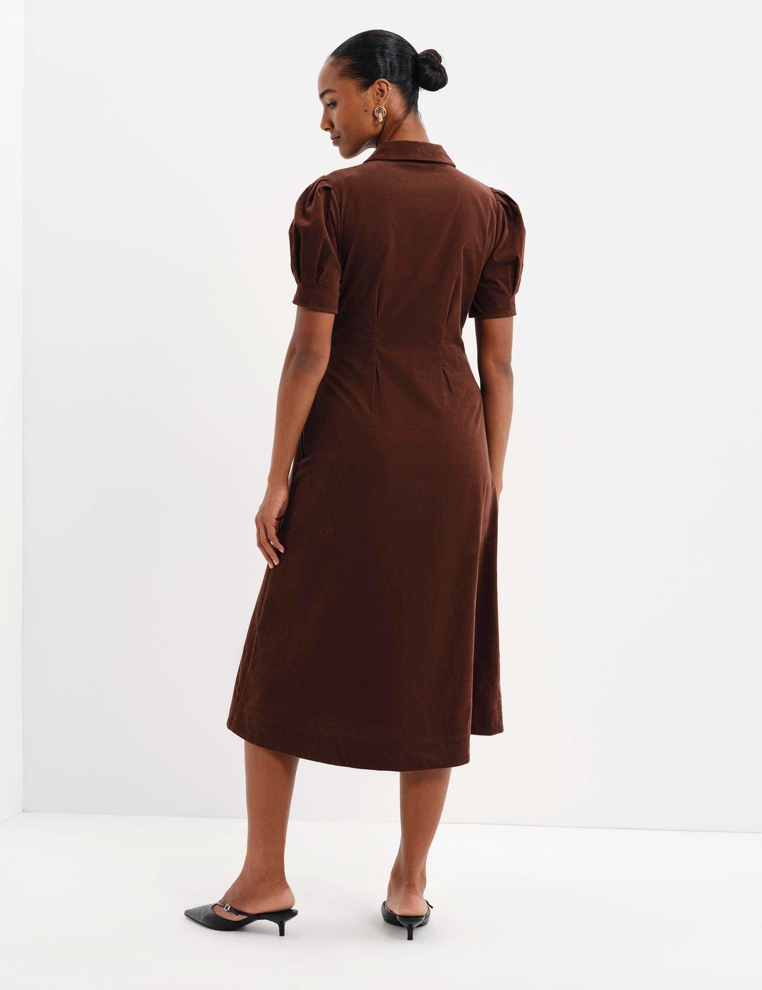 Cord Midi Shirt Dress 6 of 9