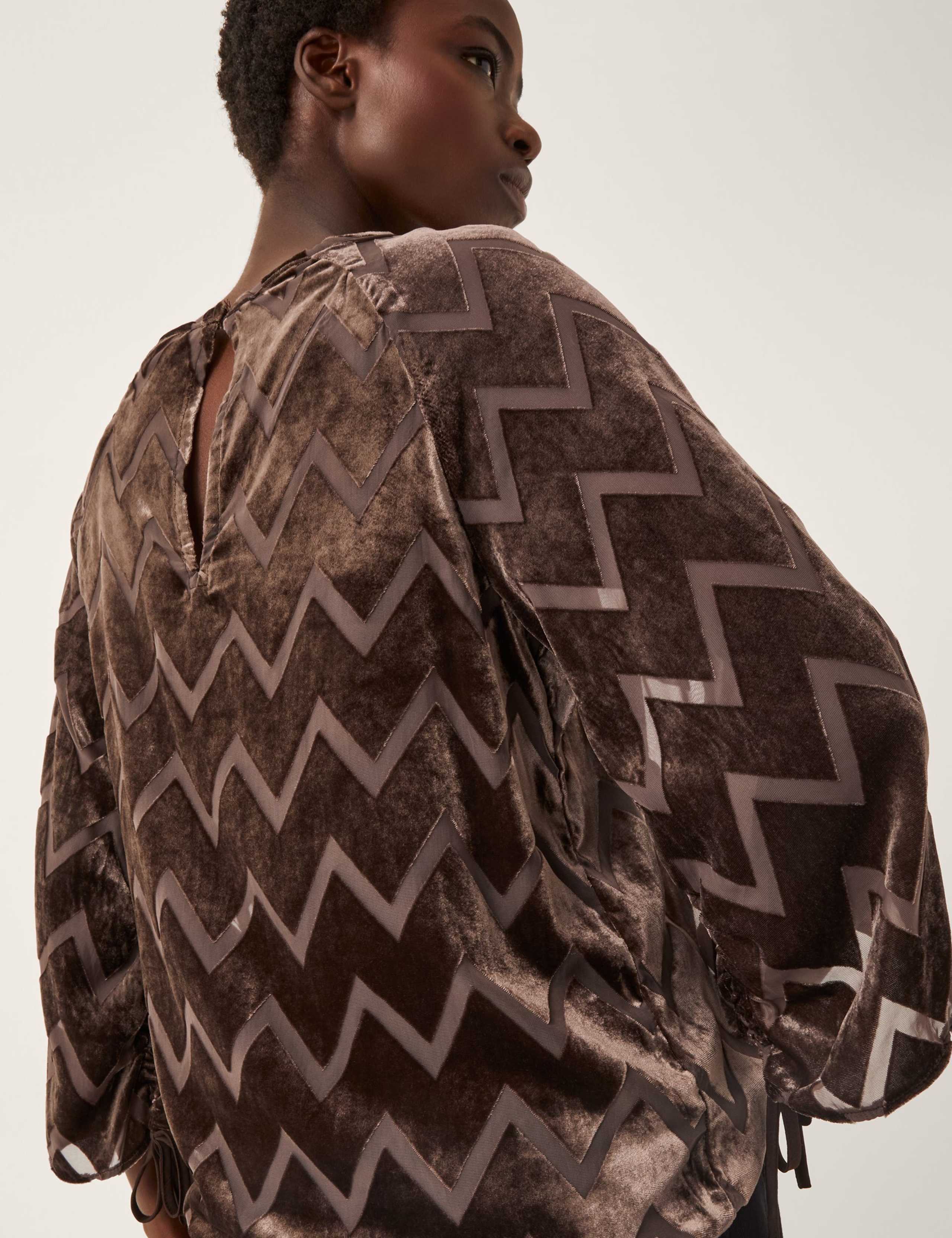 Velvet Geometric Blouse 3 of 5