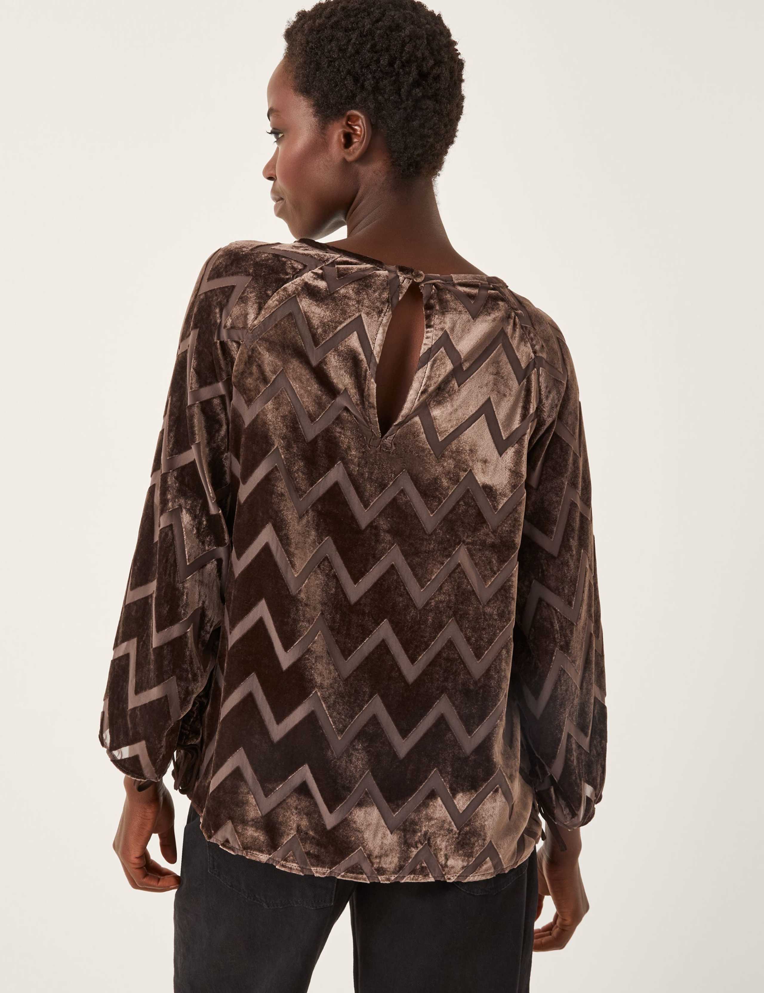Velvet Geometric Blouse 4 of 5