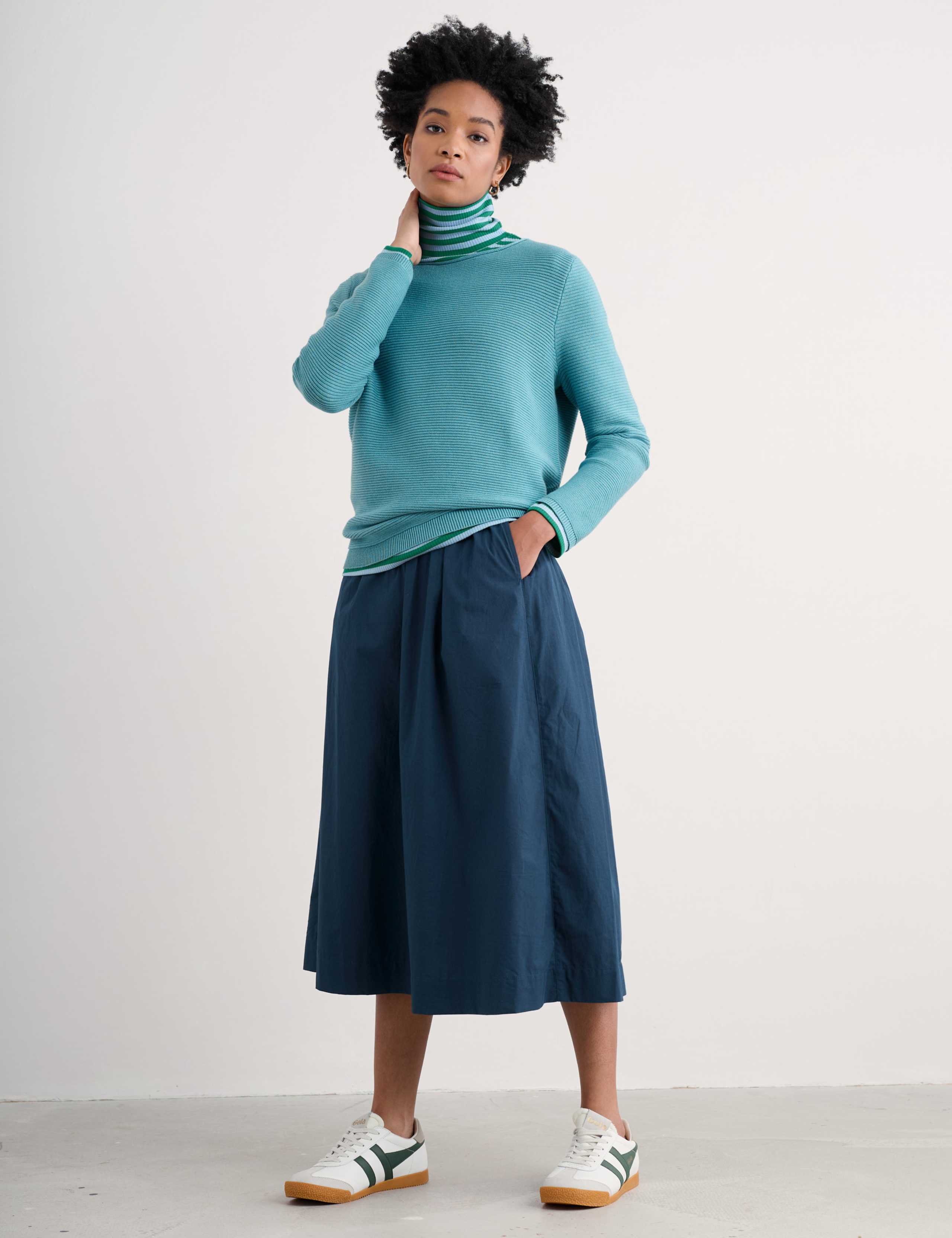 Pure Cotton Textured Crew Neck Jumper 1 of 4