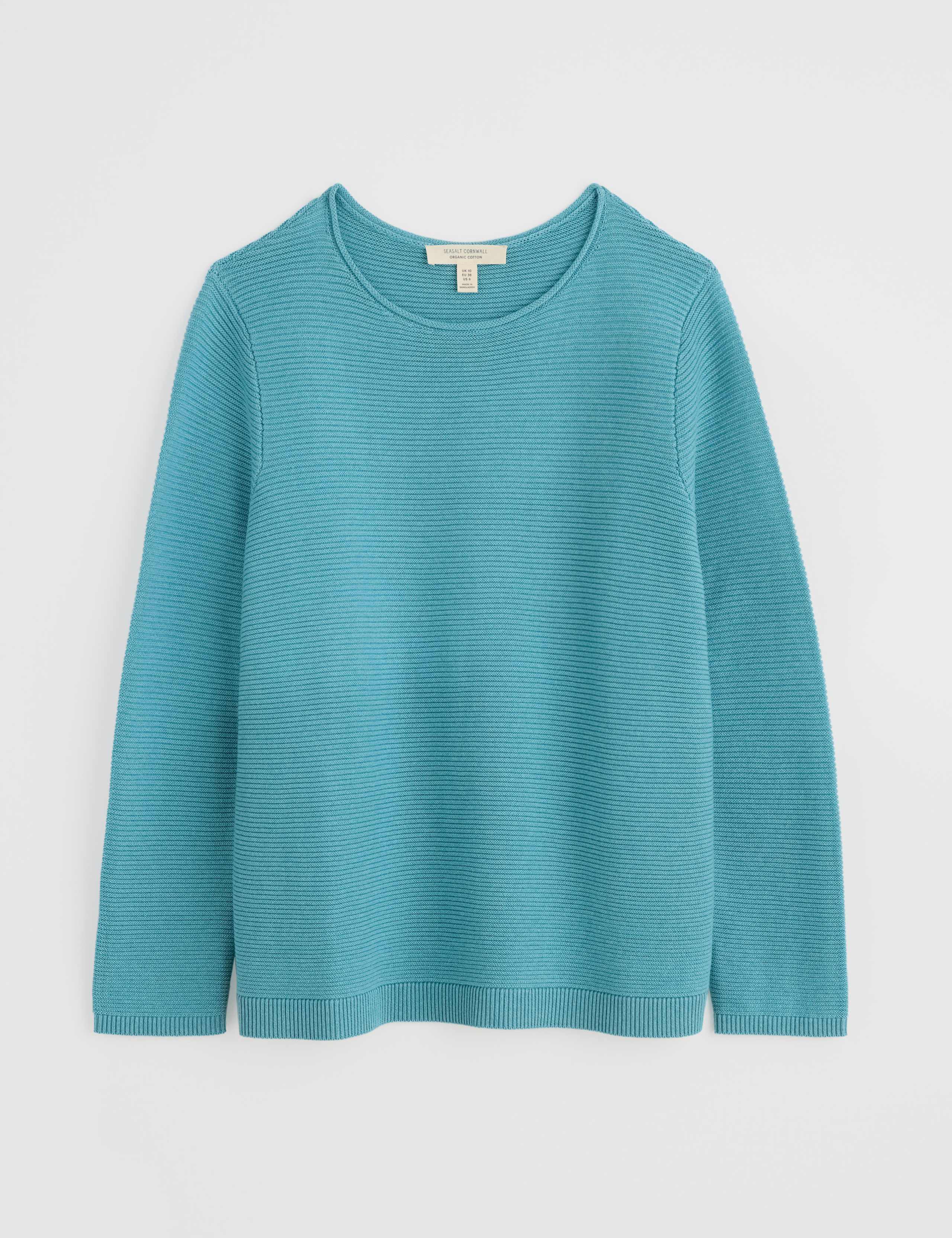 Pure Cotton Textured Crew Neck Jumper 2 of 4