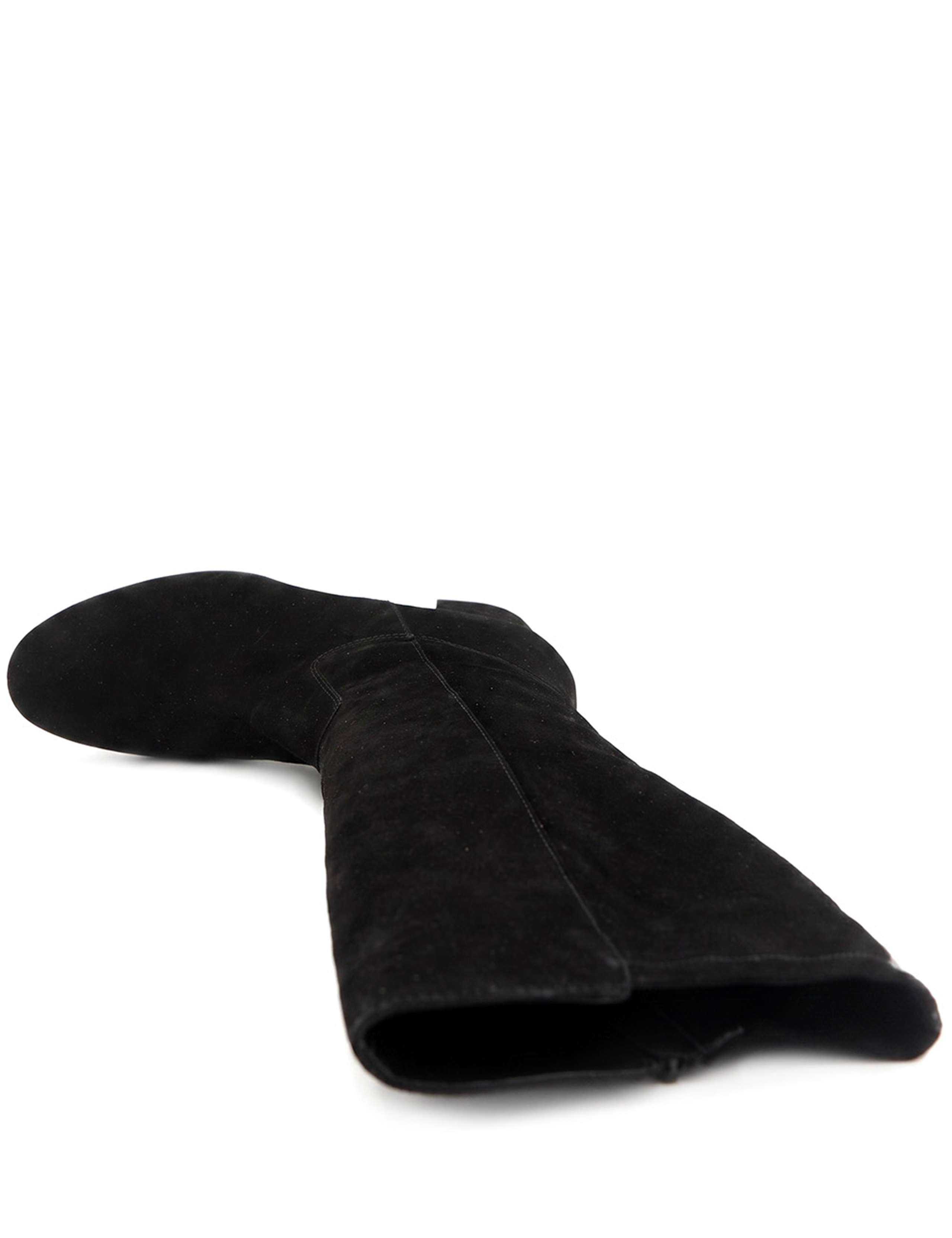 Leather Stretch Block Heel Long Boots 5 of 5