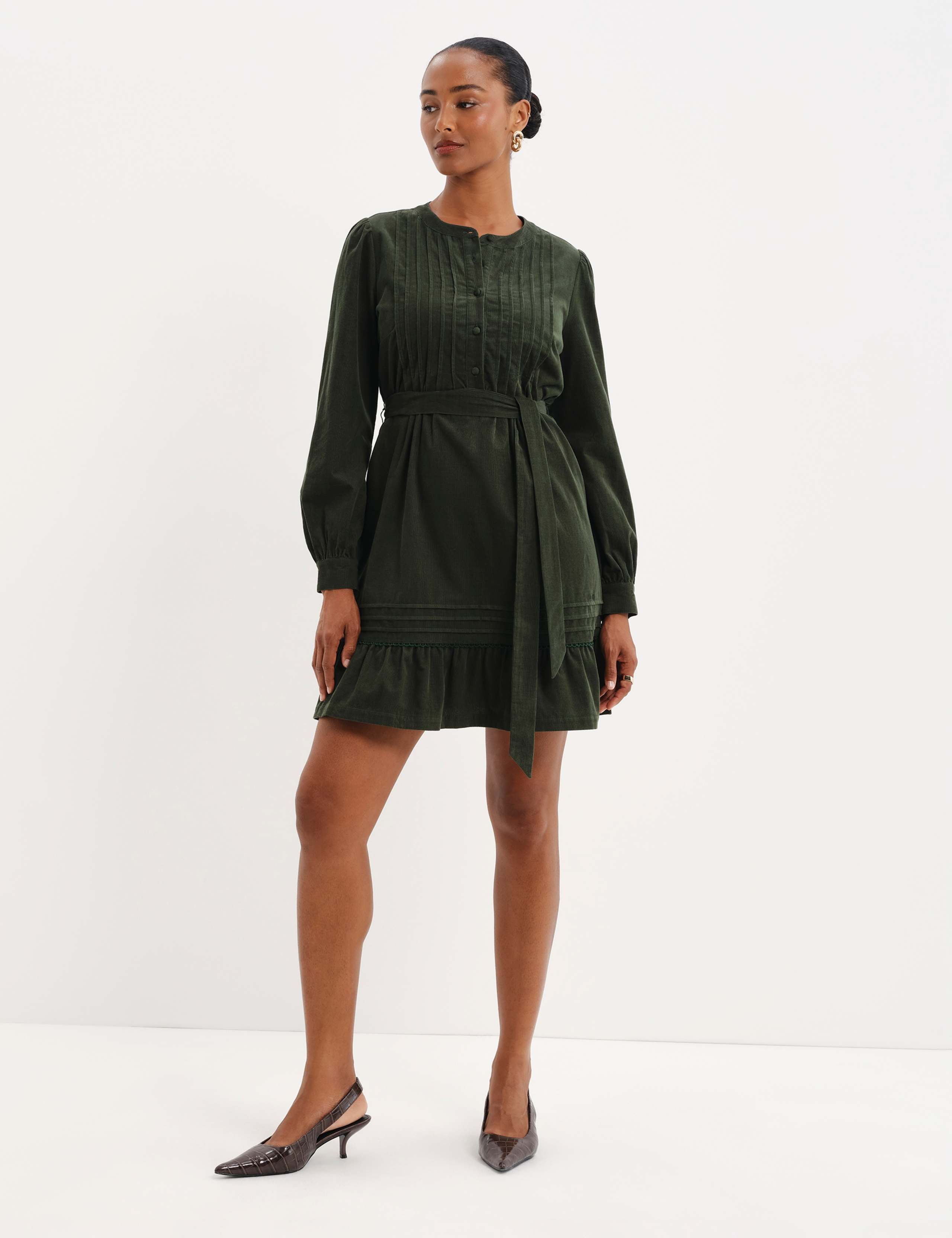 Cord Tie Waist Mini Dress 4 of 10