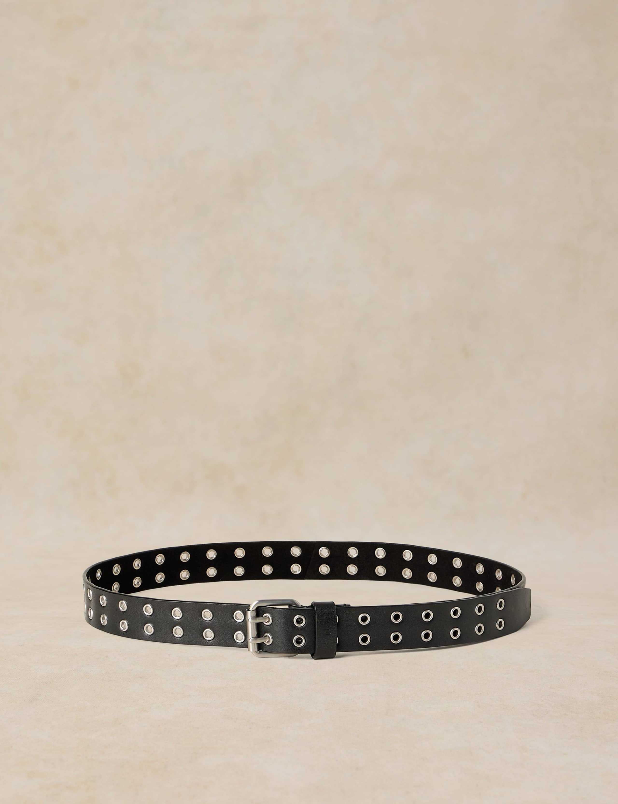 Multi Eyelet Leather Belt 2 of 3