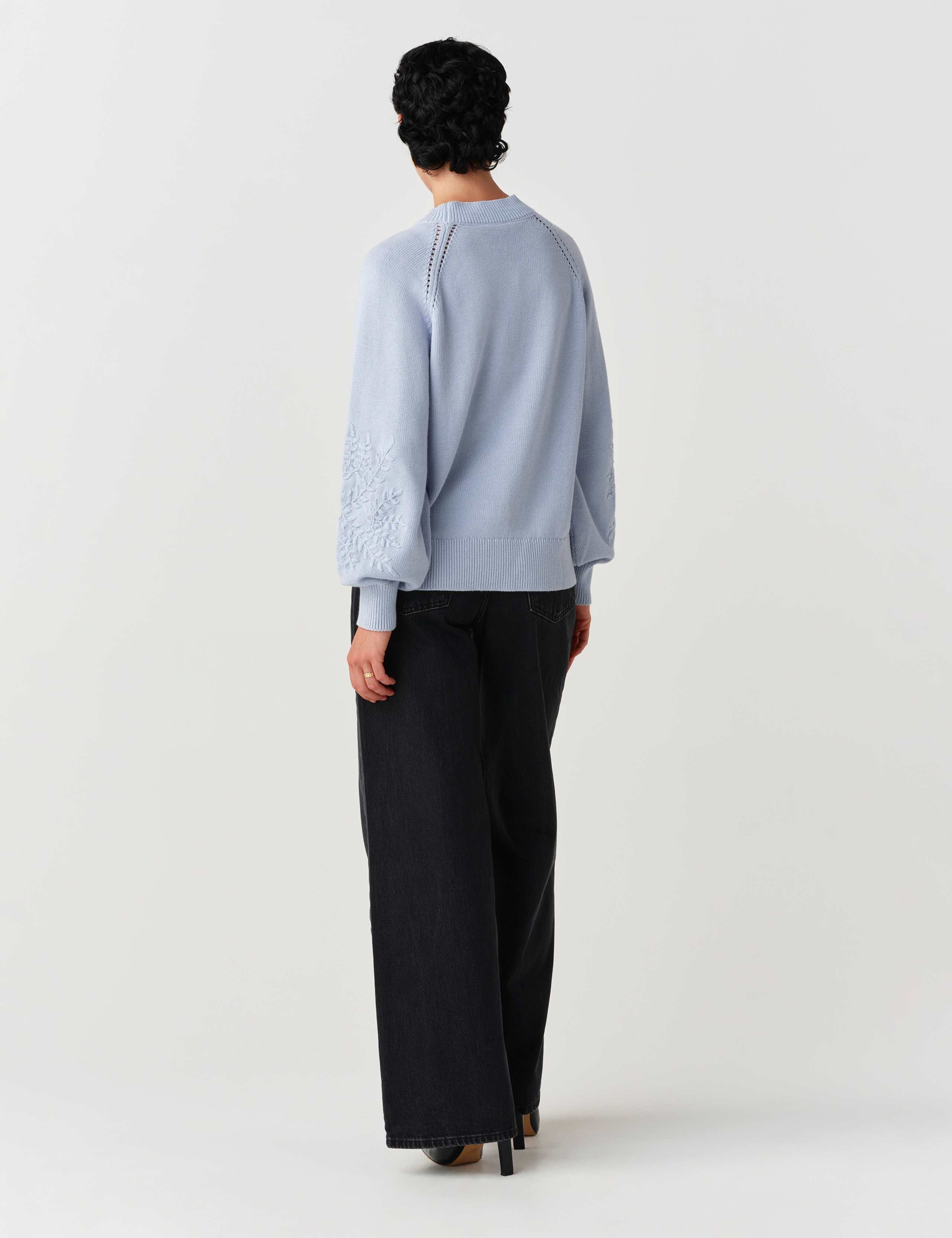 Pure Cotton Embroidered Balloon Sleeve Jumper 10 of 11
